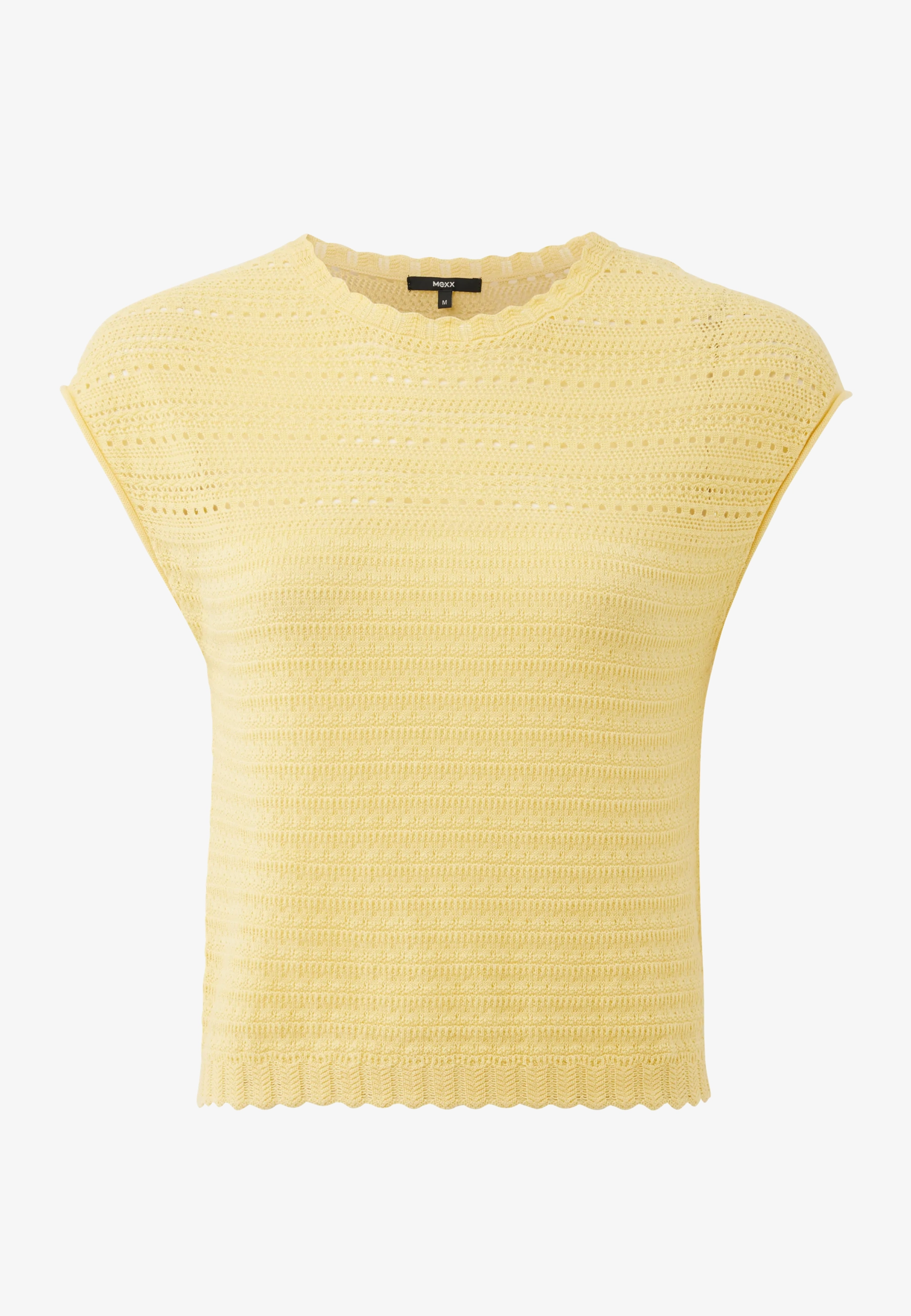 Ajour Capsleeve Top Light Yellow