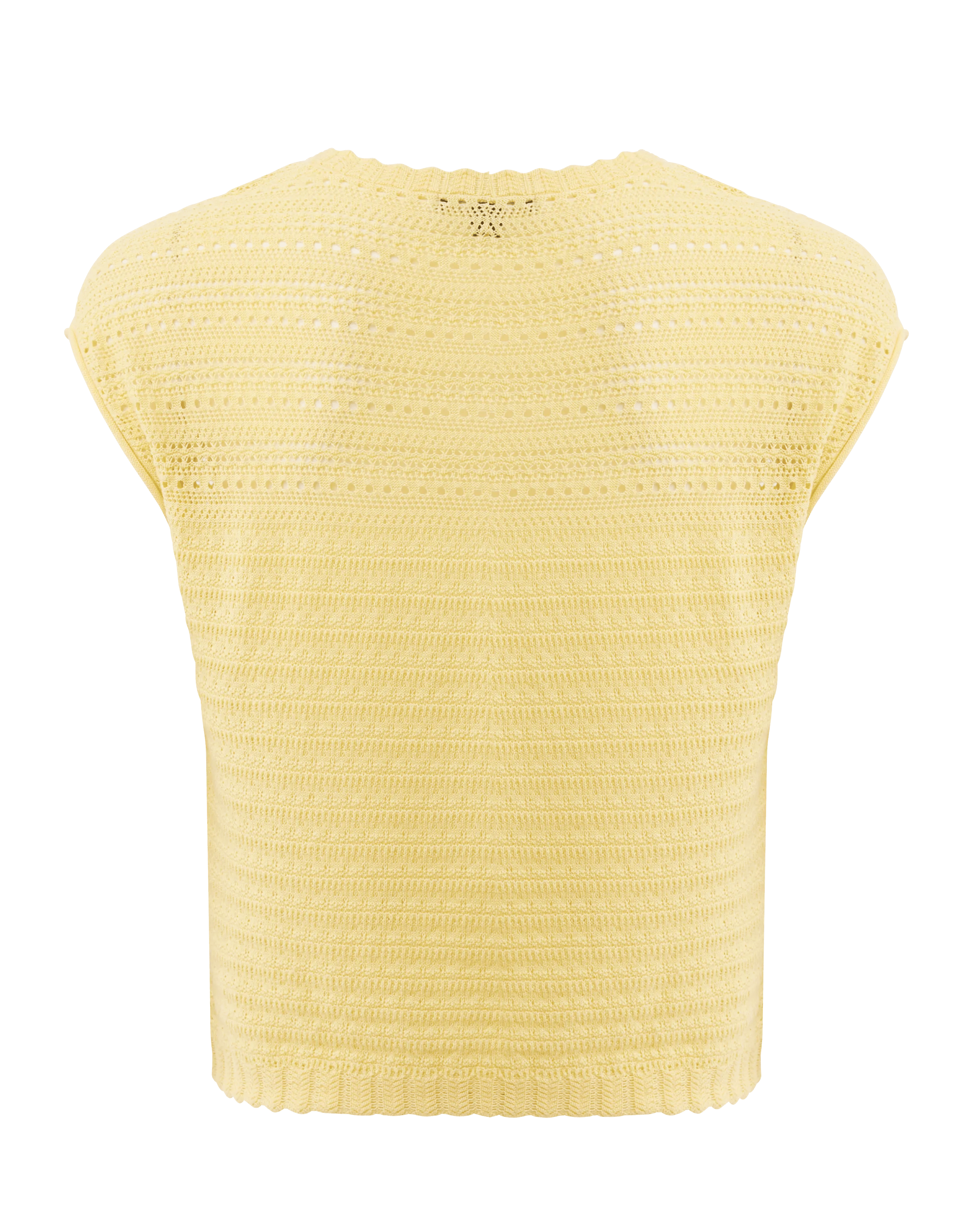 Ajour Capsleeve Top Light Yellow