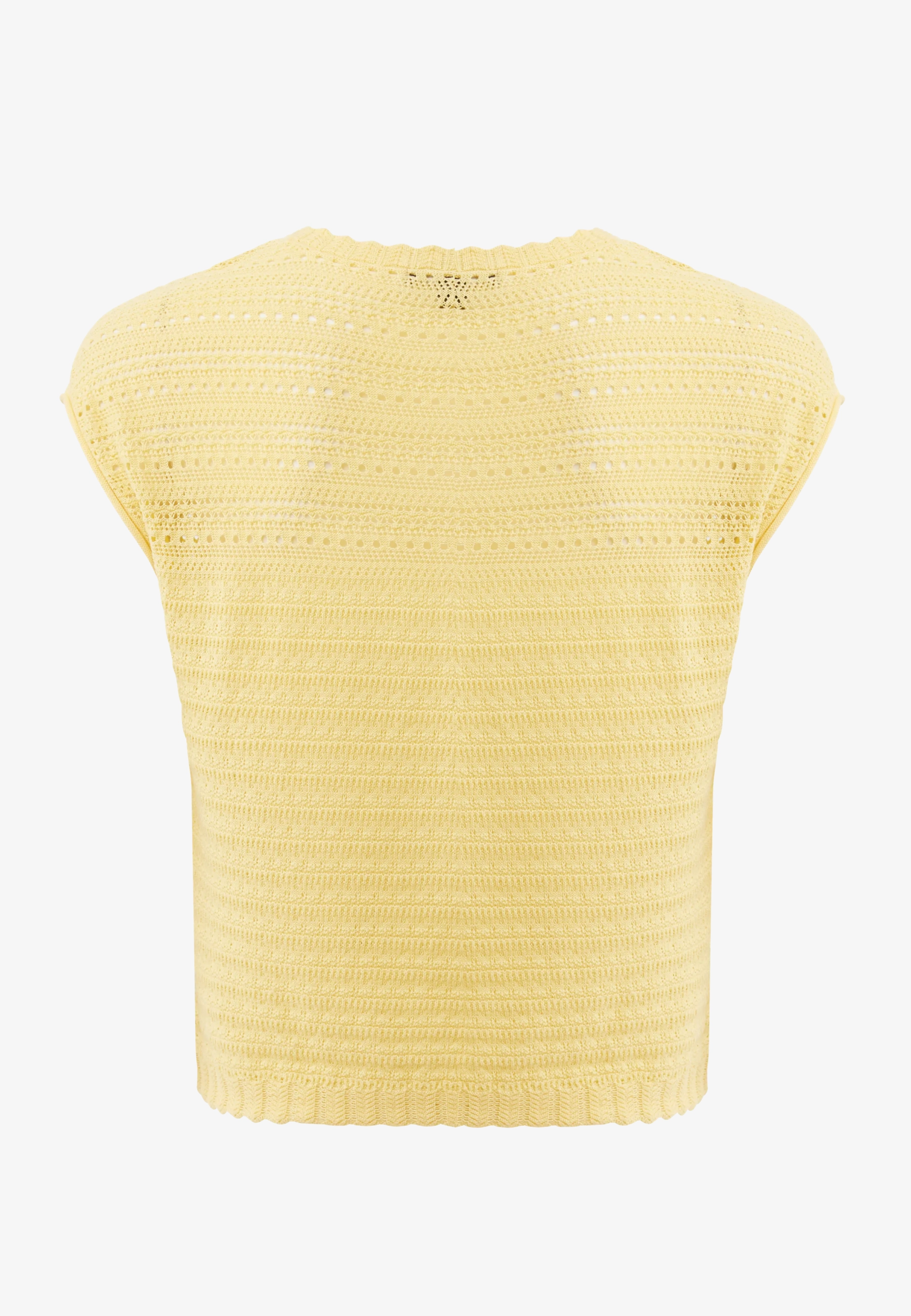 Ajour Capsleeve Top Light Yellow