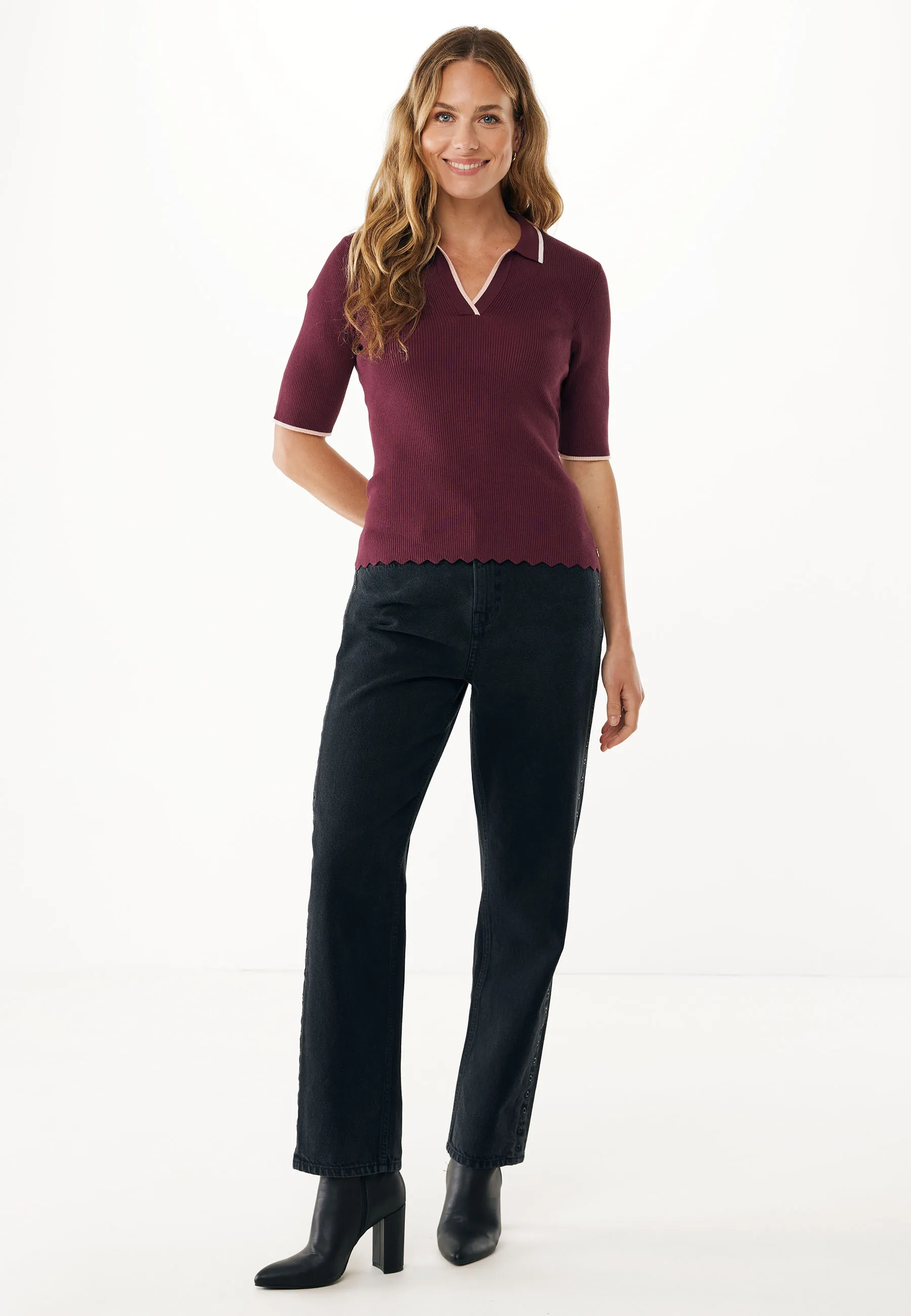 Mexx Women | Dark red polo sweater