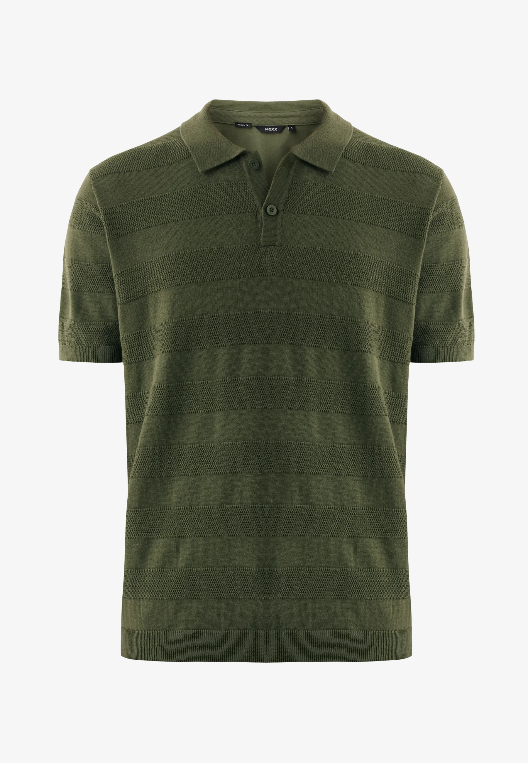 Mexx Men | Green knitted polo with stripe texture