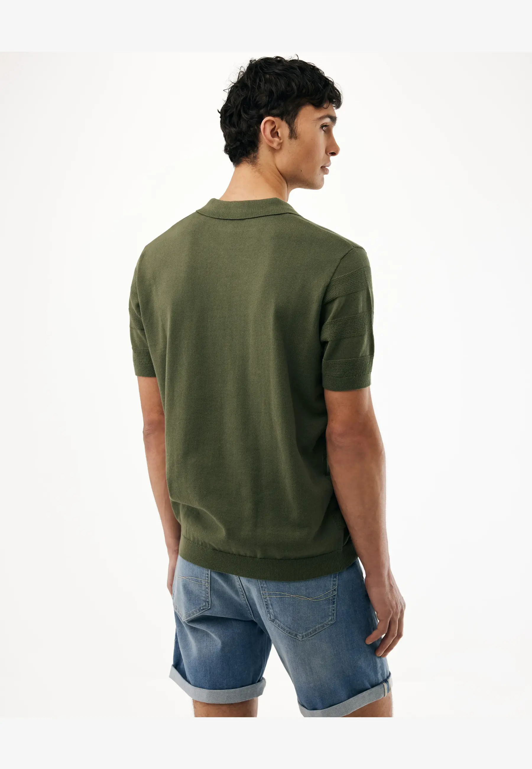 Jacquard Gestreepte Polo Groen