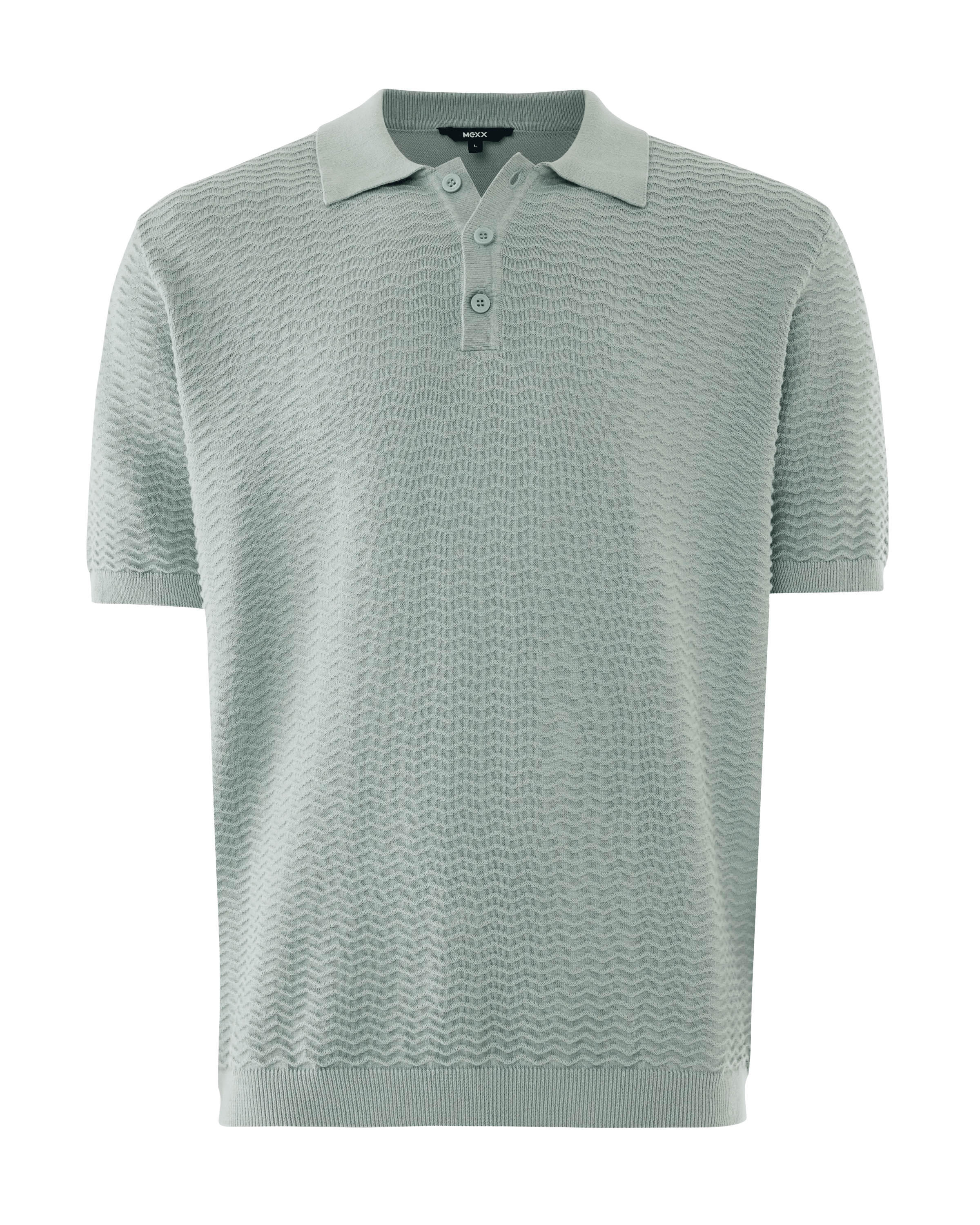 トップス 00s FADEDGLORY Border POLO Shirts greeny Mexx Men | Faded green knitted polo shirt