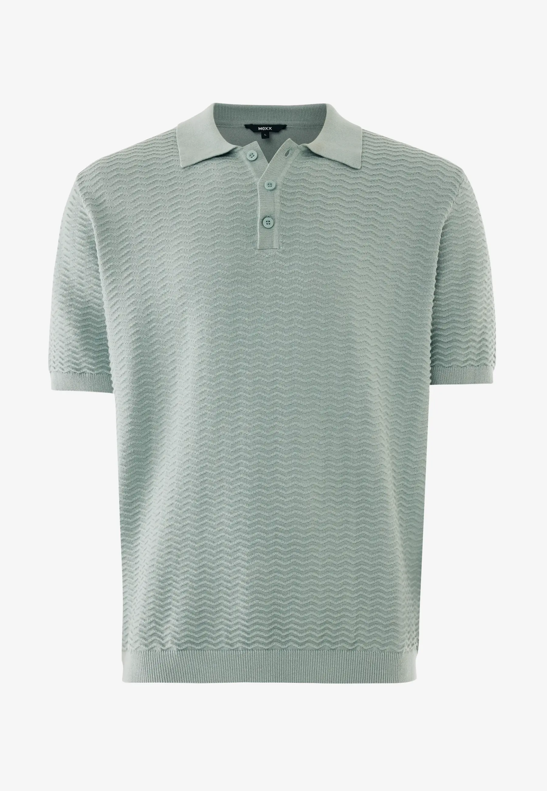 Jacquard Wave Polo Faded Green