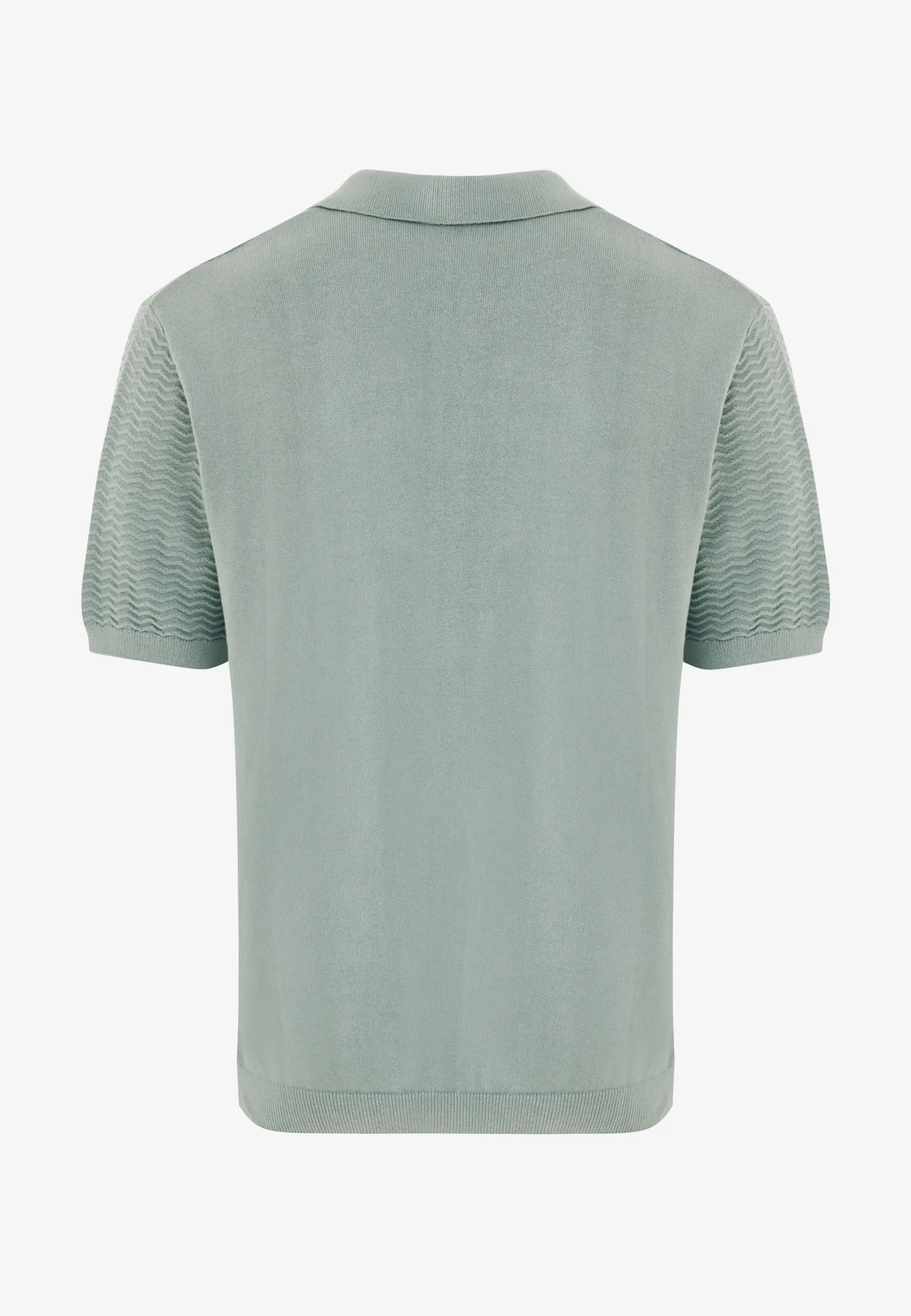 Jacquard Wave Polo Faded Green