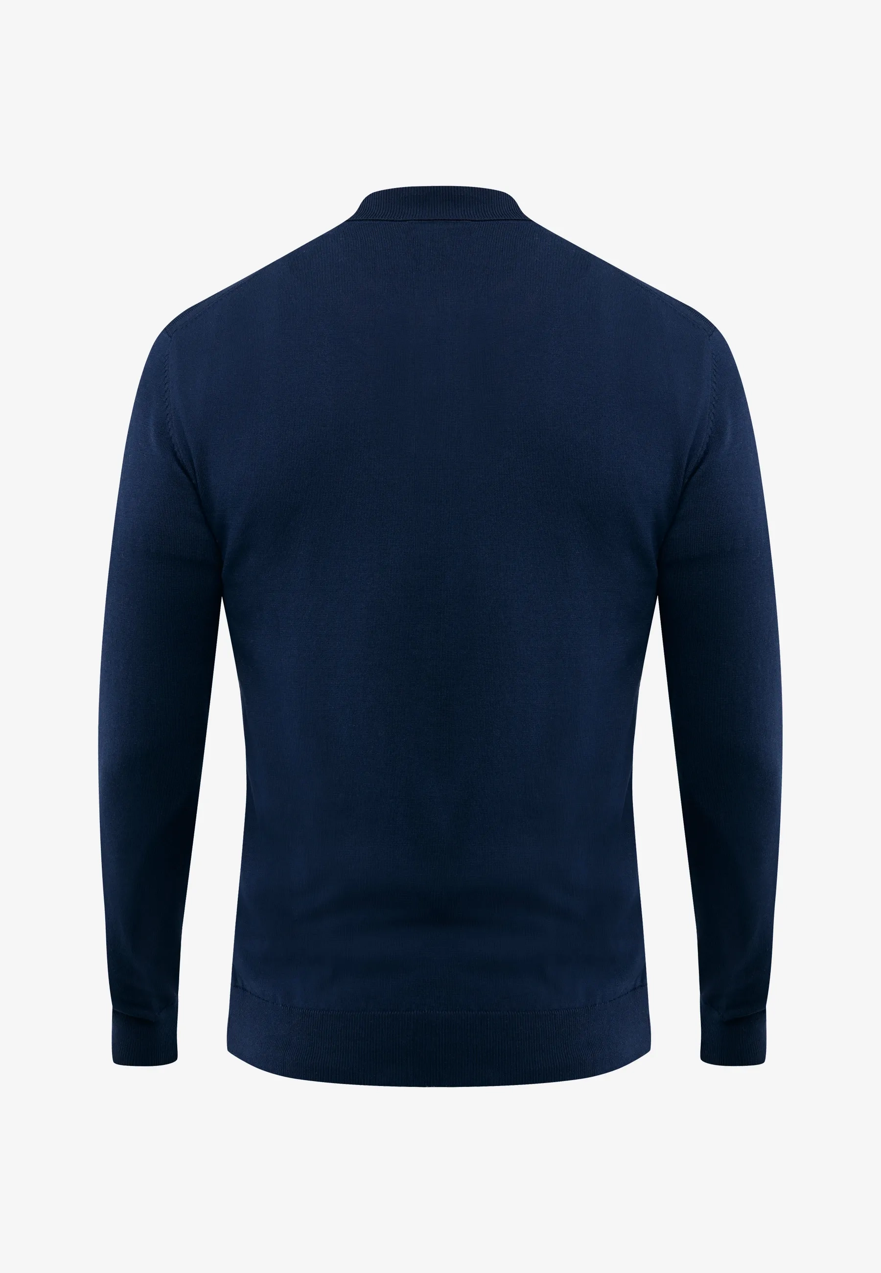 Andes gebreide polo lange mouw Mid navy