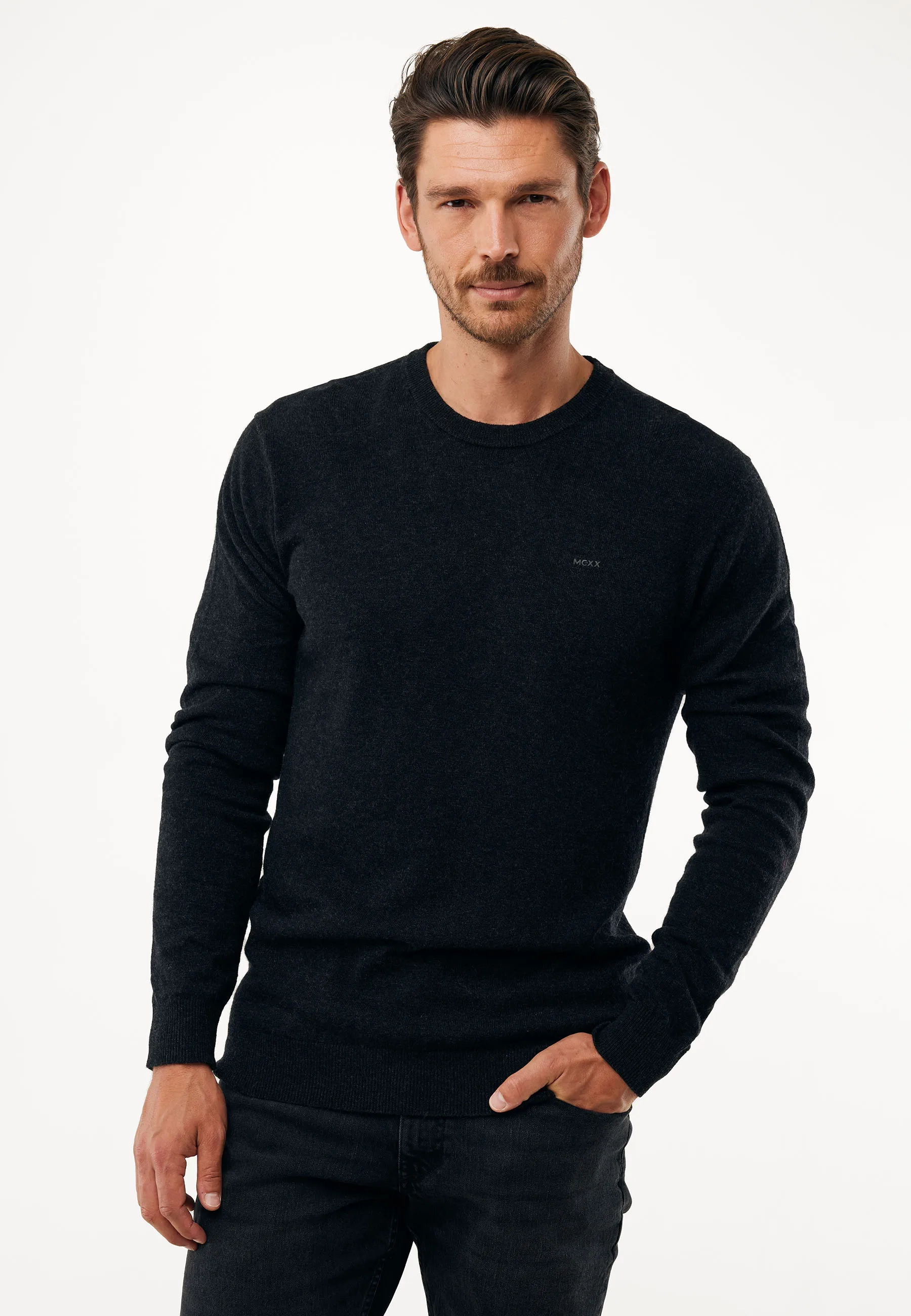 Fuji Wool Cashmere Blend Pullover Black