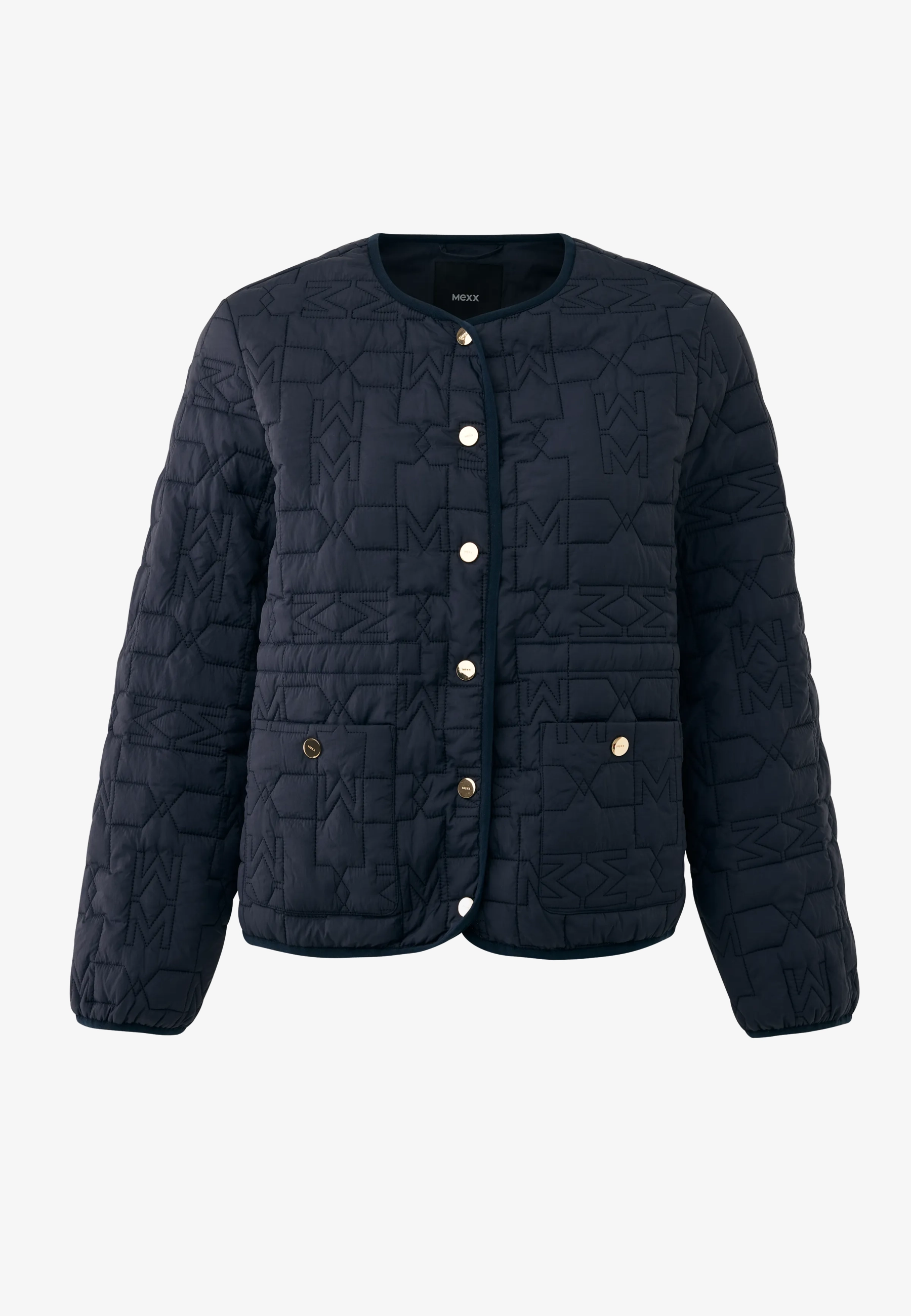 Gewatteerde Logo Jas Midnight Blue