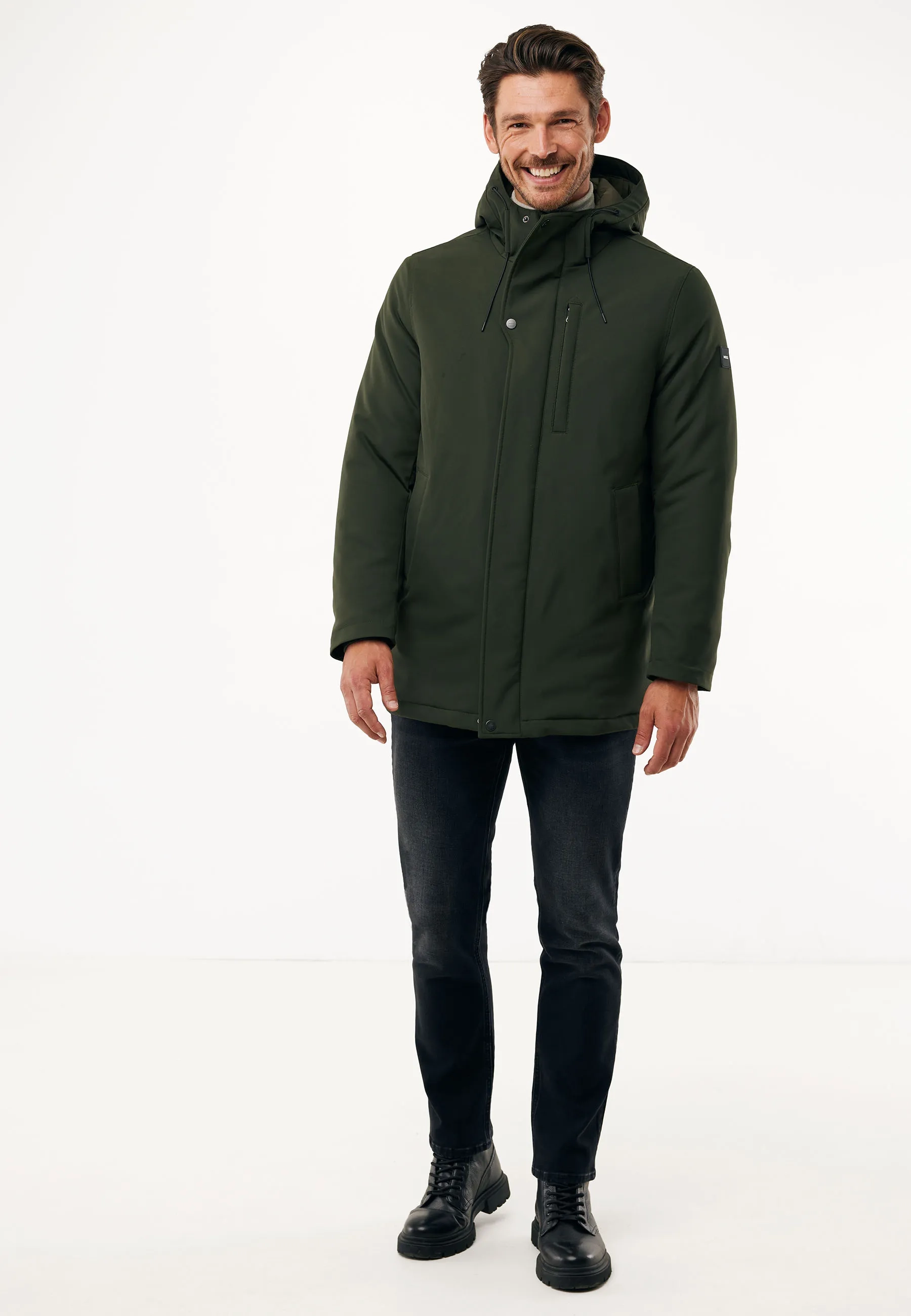 Padded Parka with Hood Warm Green