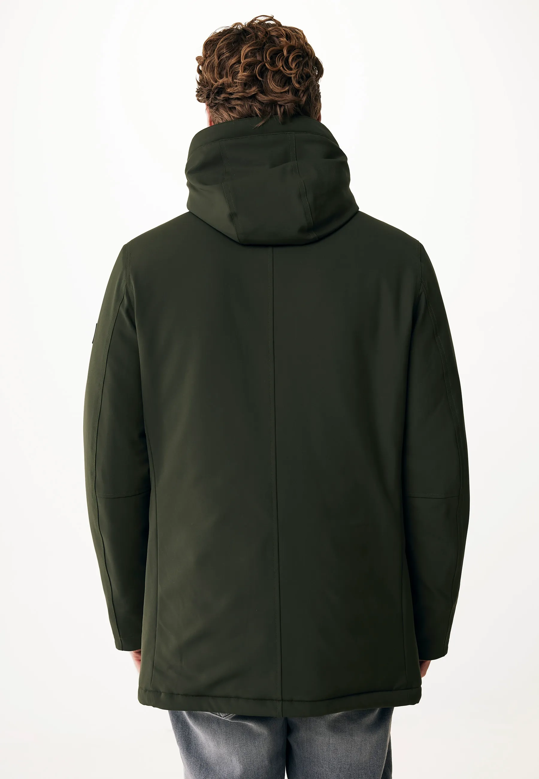 Padded Parka with Hood Warm Green
