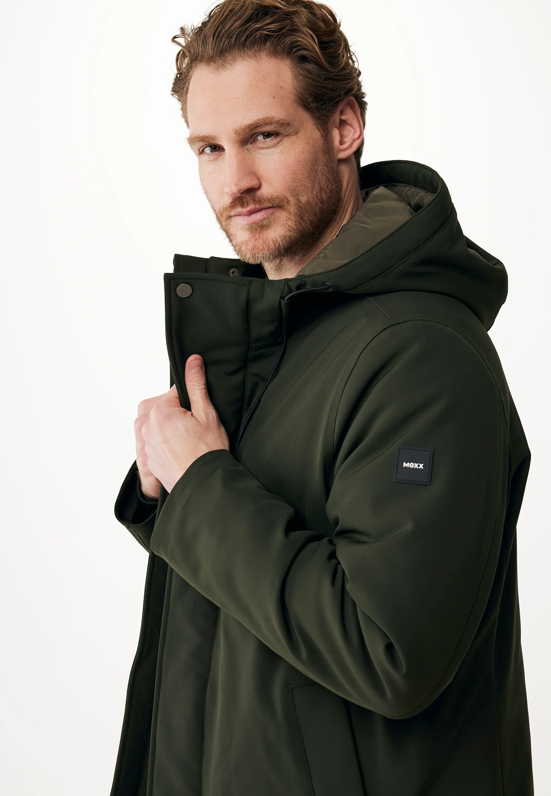 Padded Parka with Hood Warm Green