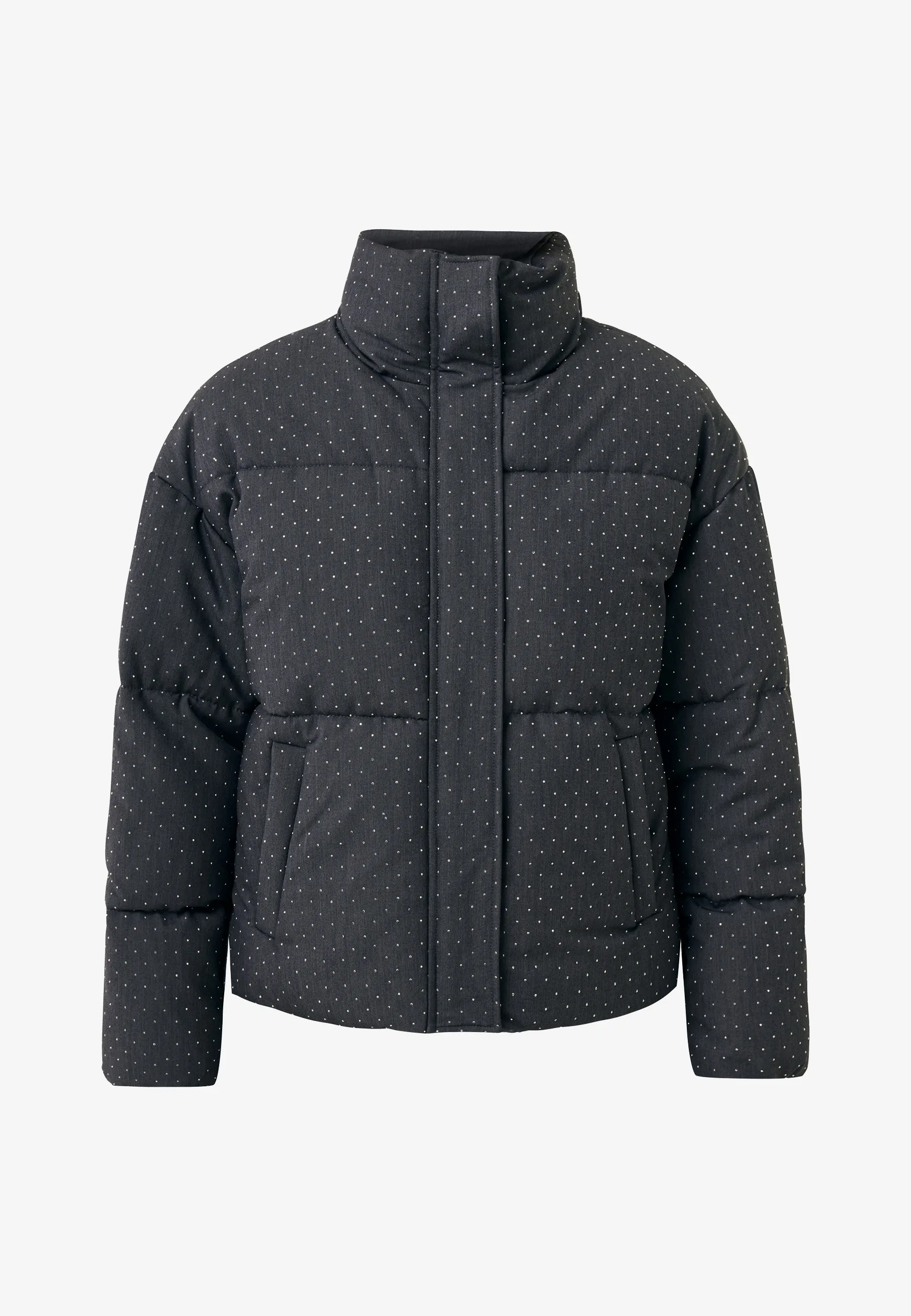 Embellished puffer Antraciet mêlee