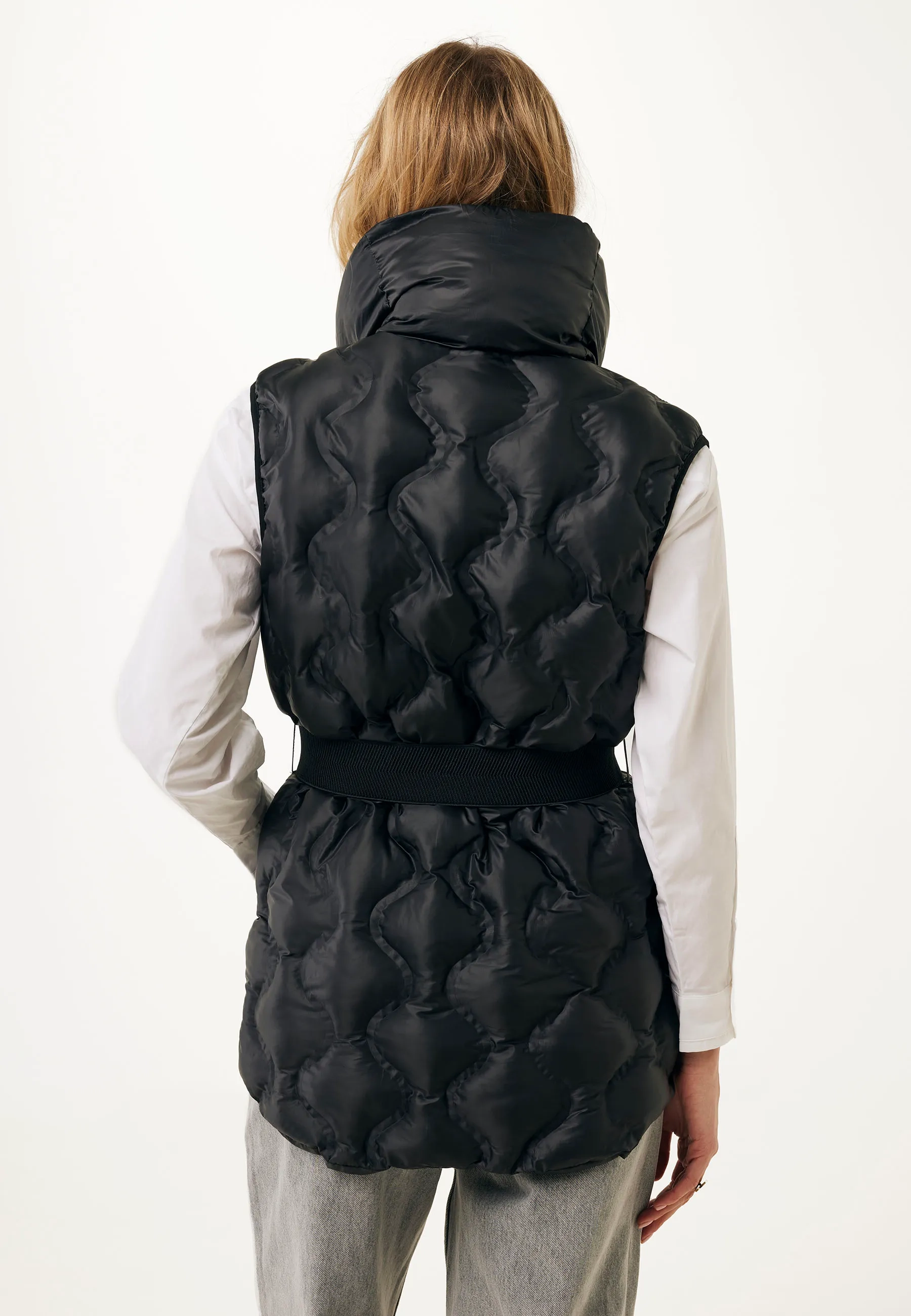 Bodywarmer met ceintuur Zwart