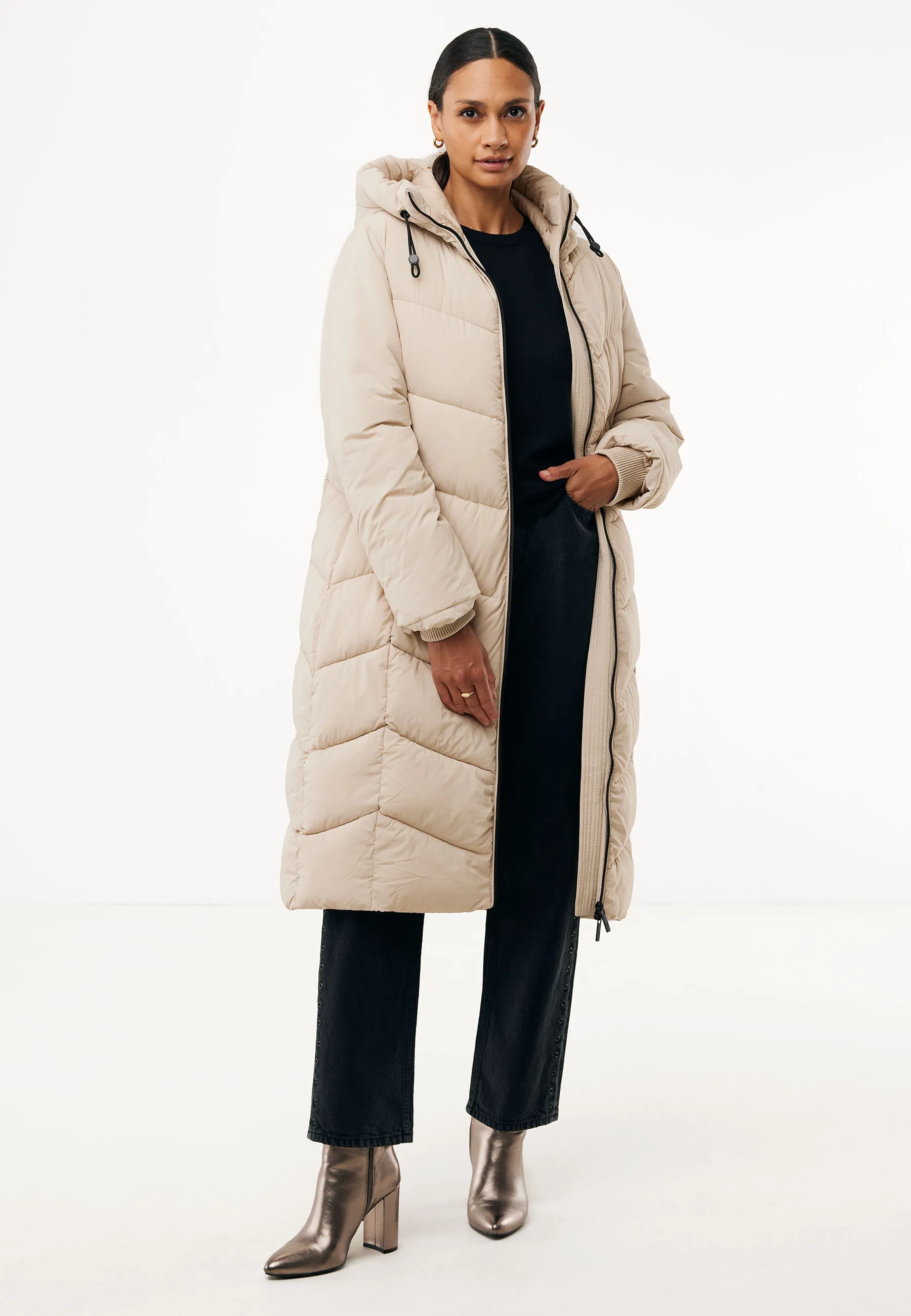Lange puffer Licht tan