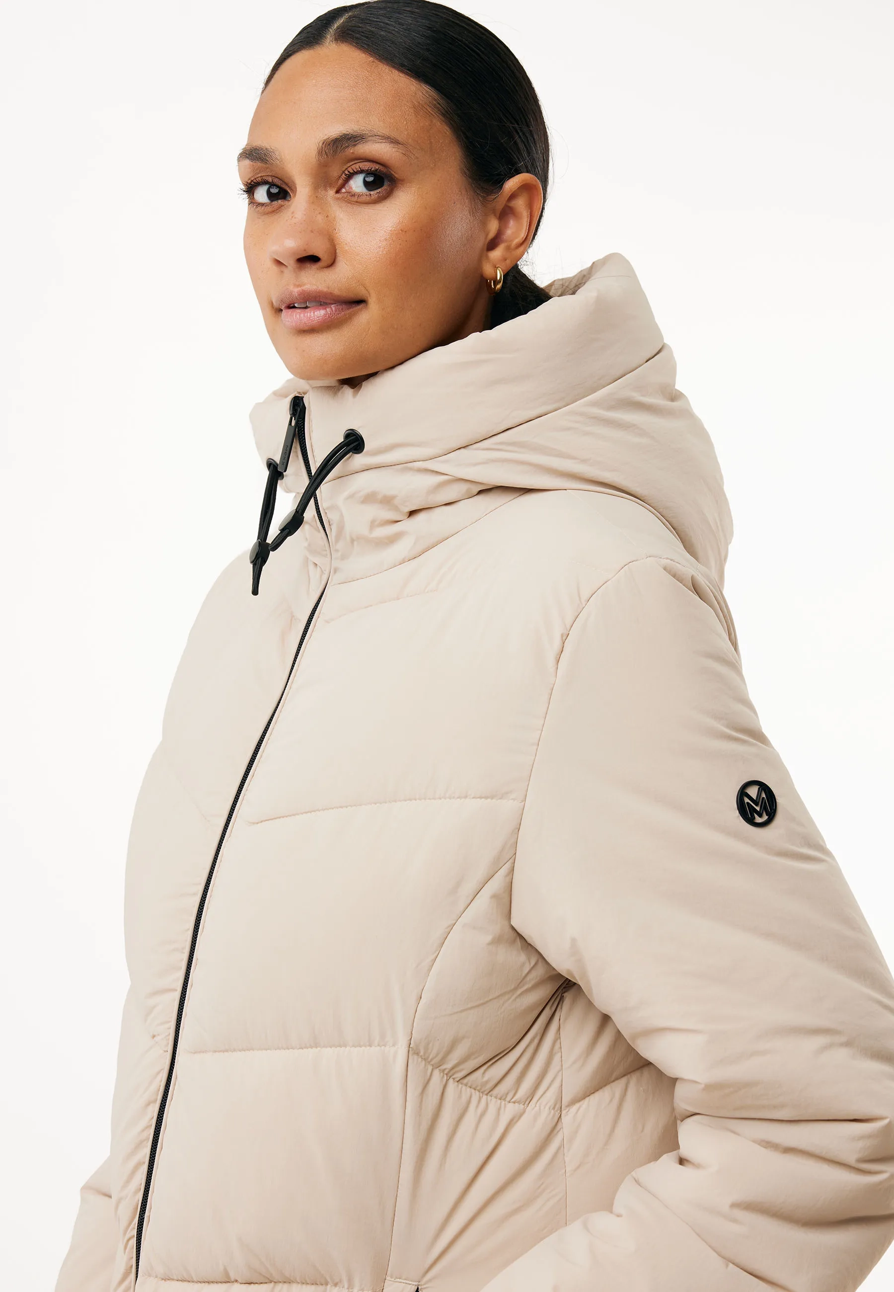 Lange puffer Licht tan