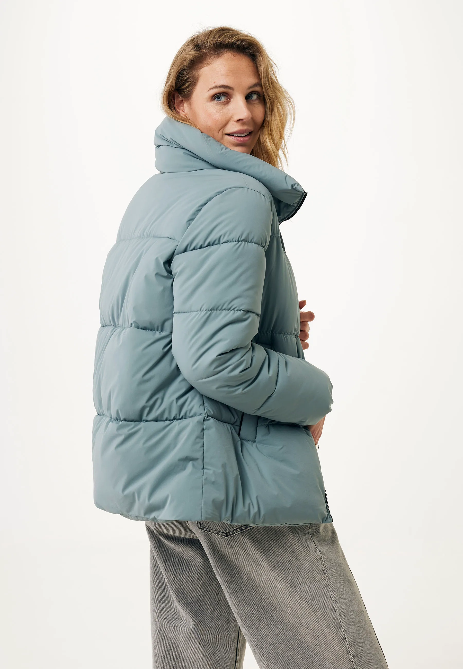 Korte puffer Smoke blue