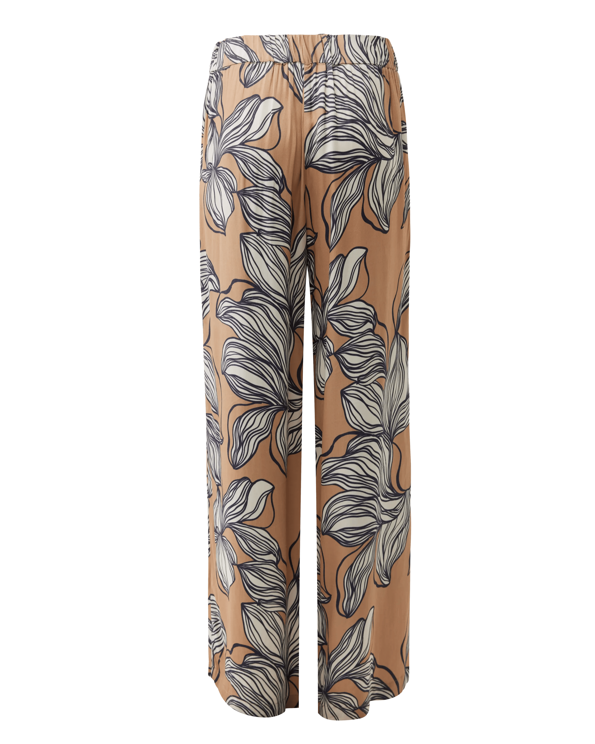 Graphic Flower Print Pants Wide Leg Multicolor