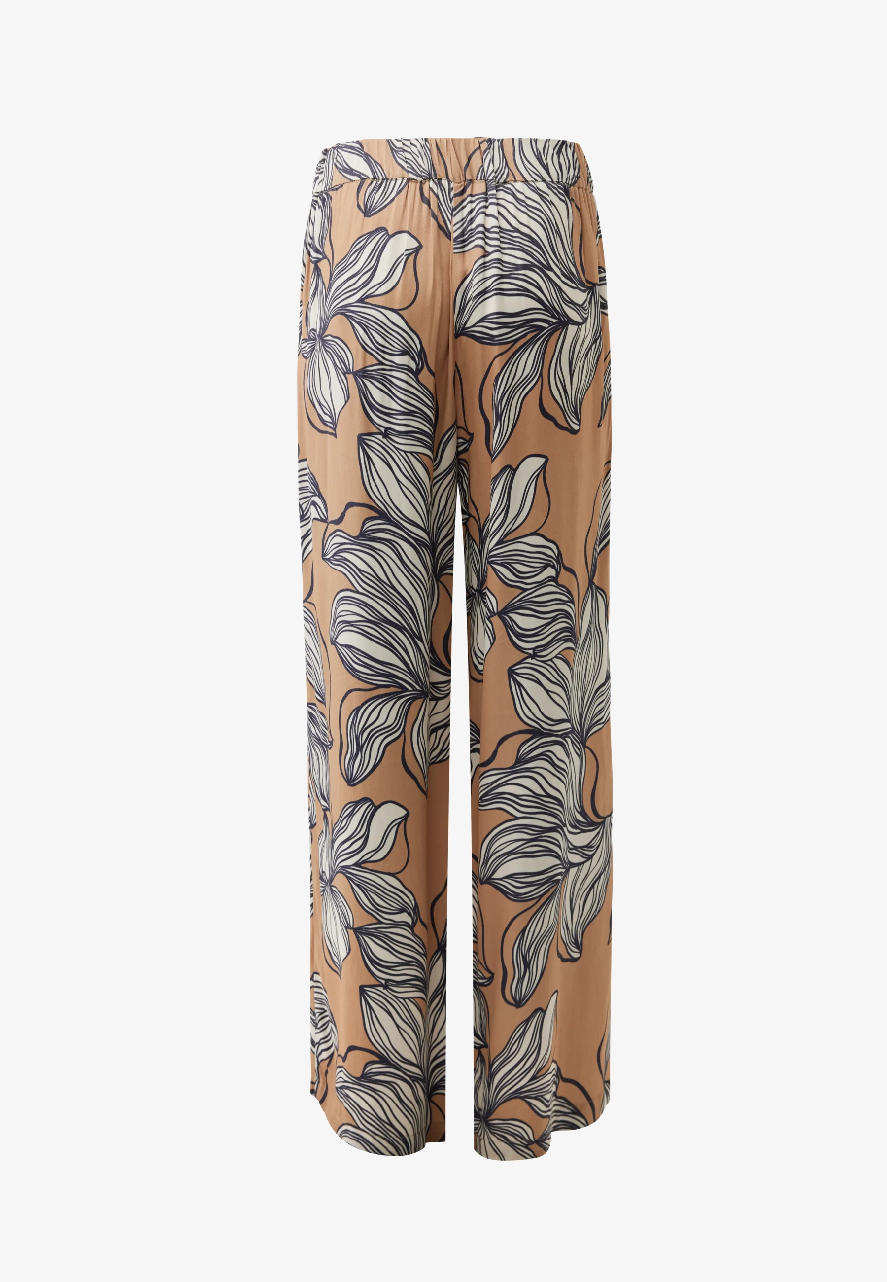 Graphic Flower Print Pants Wide Leg Multicolor