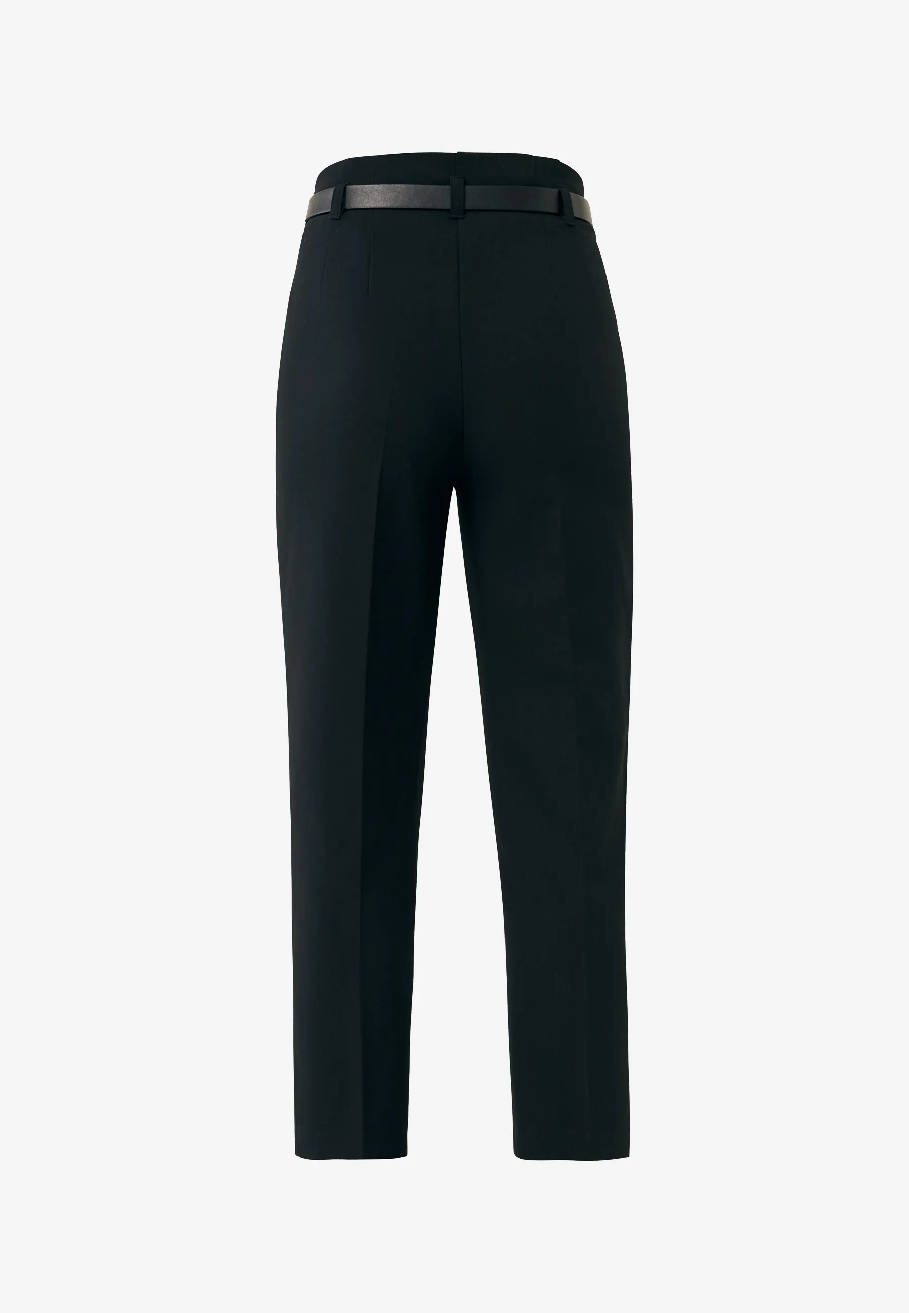 Broek met ceintuur tapered Zwart