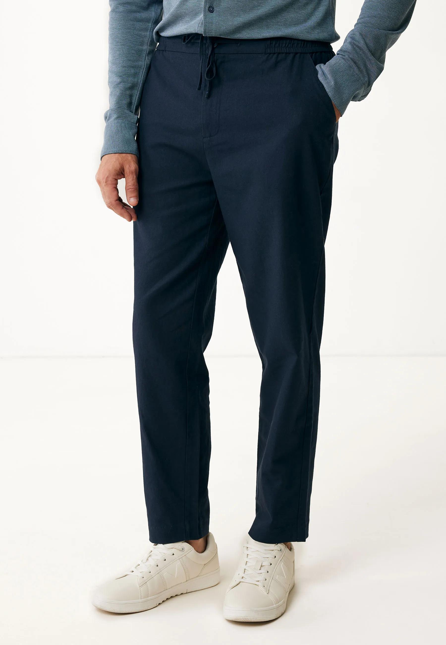 Ethan Basic Leinenhose Navy