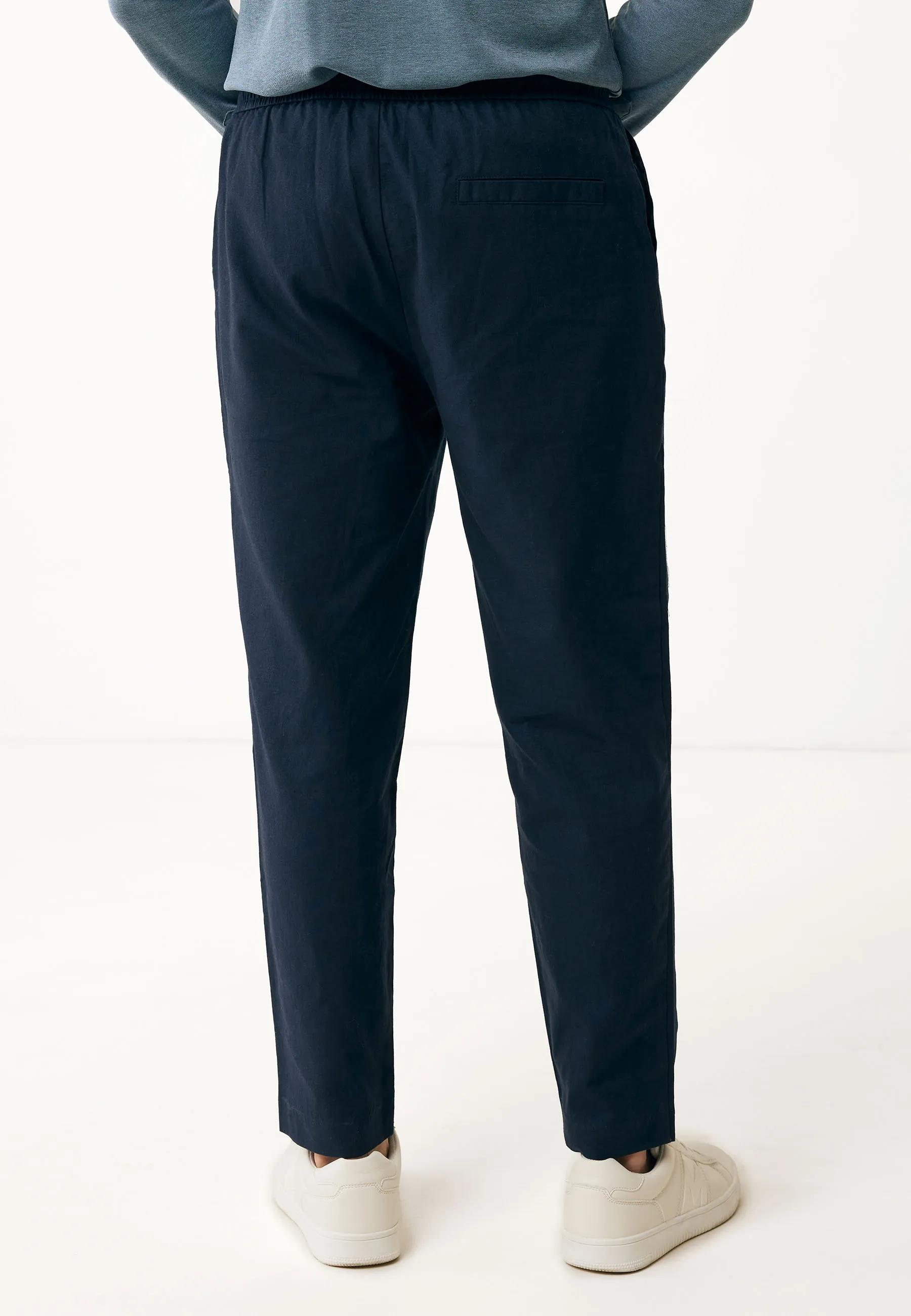 Ethan Basic Leinenhose Navy