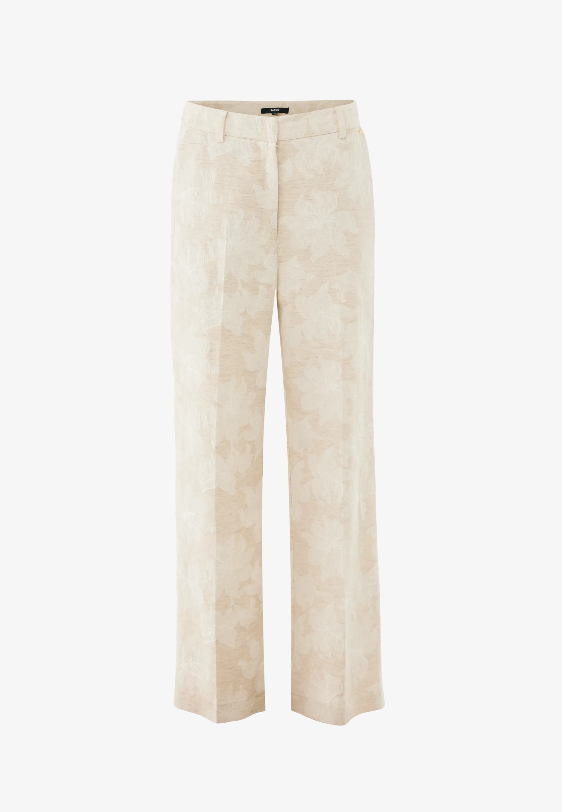 Flower Jacquard Pants Straight Leg Light Sand