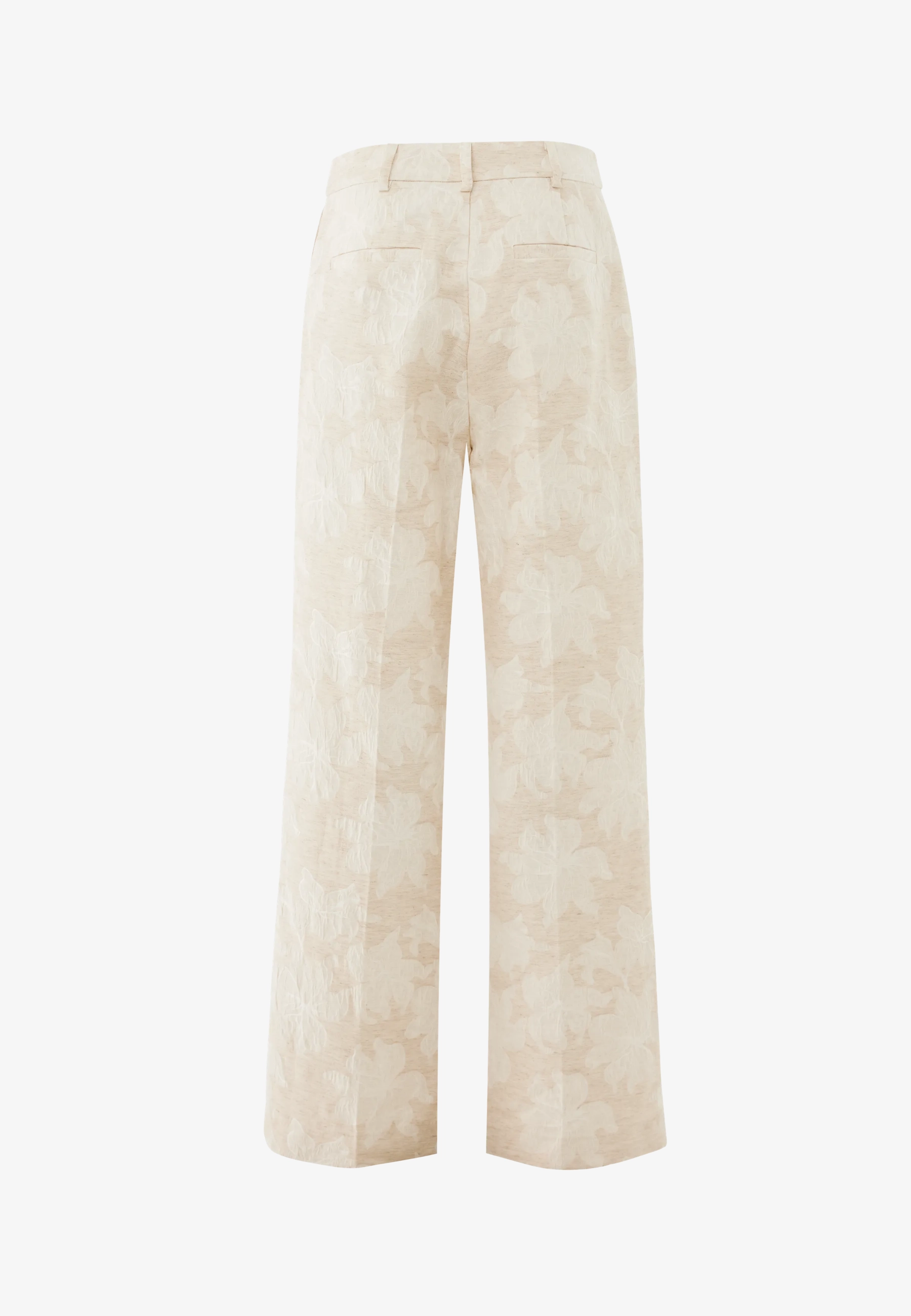 Flower Jacquard Pants Straight Leg Light Sand