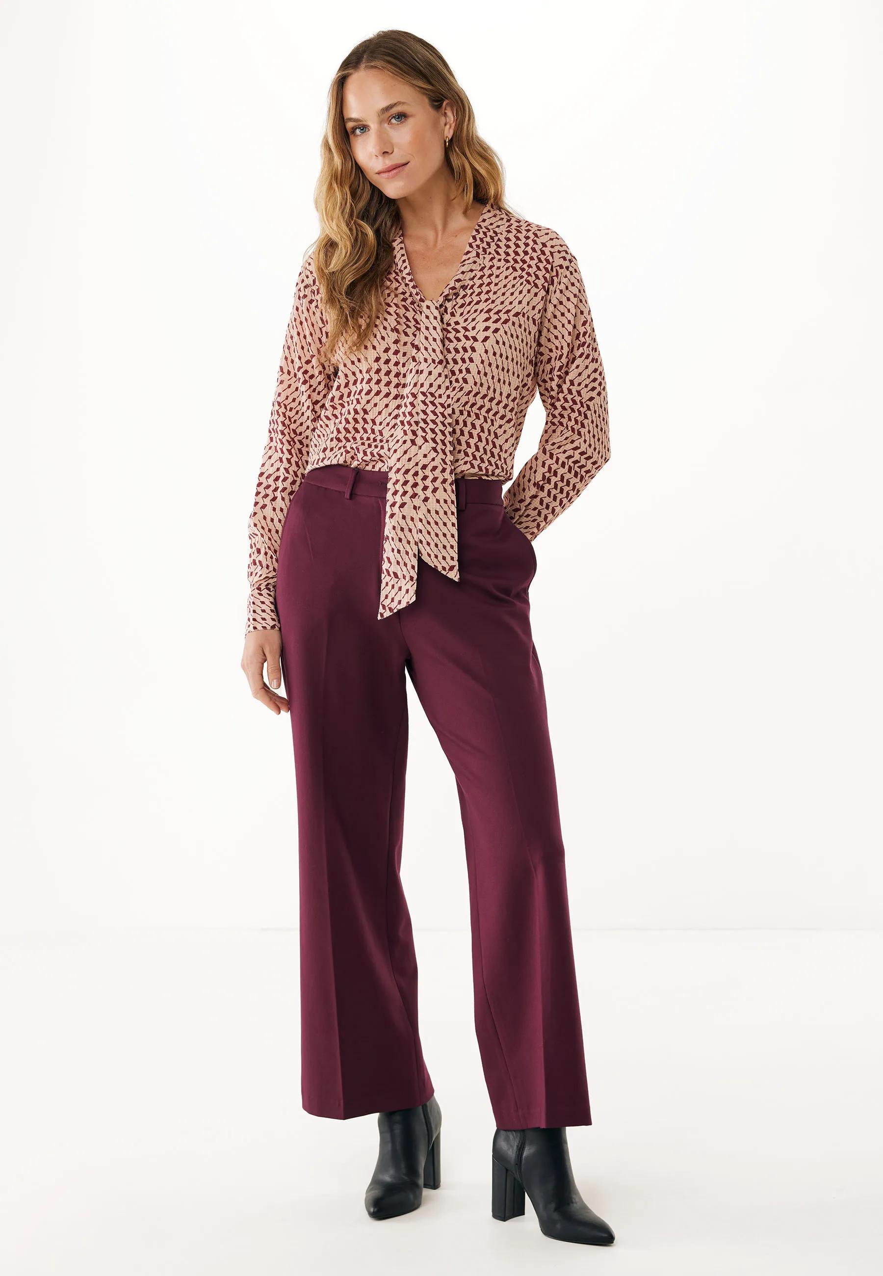 Mexx Women | Dark red wide-leg trousers