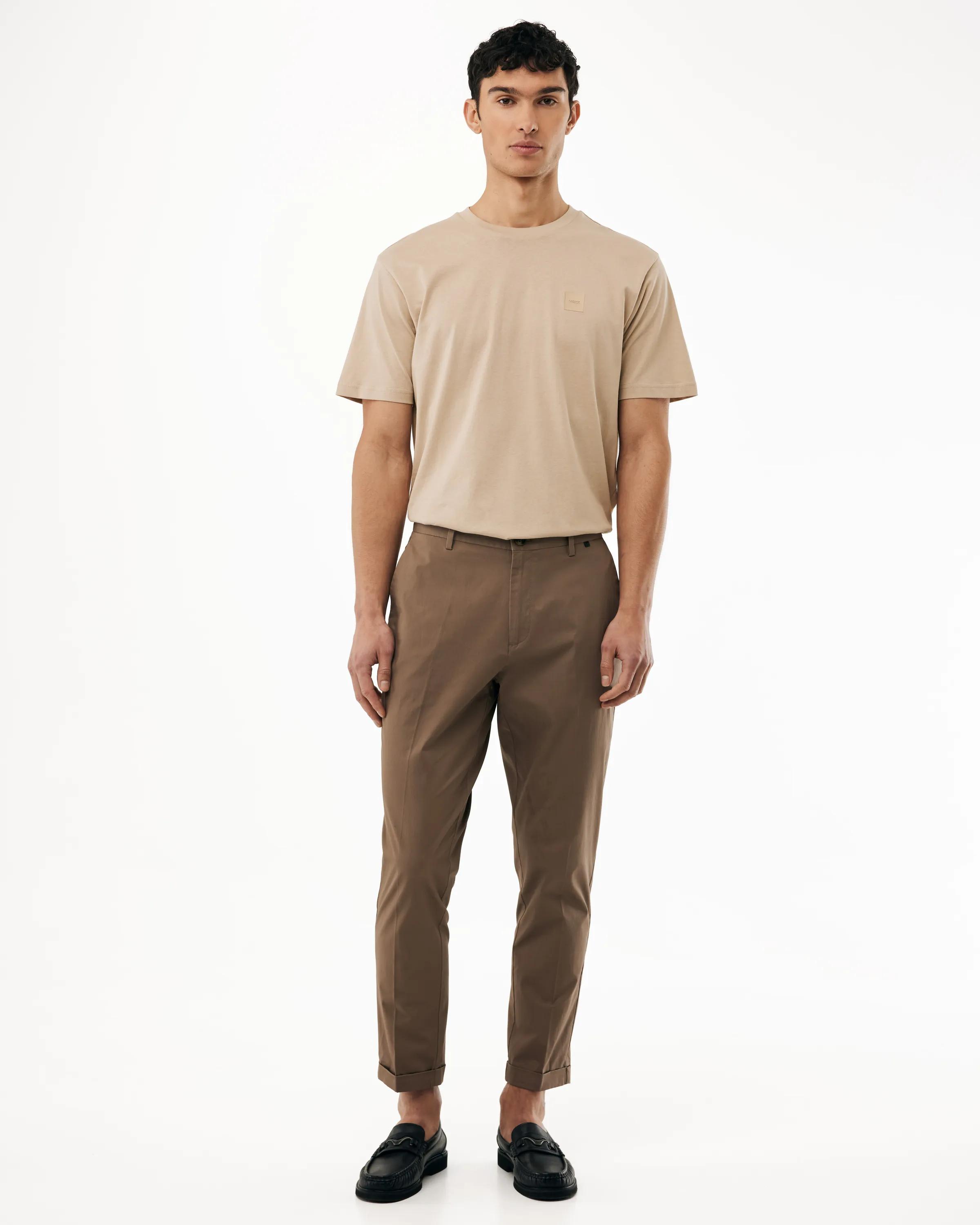 Popelinehose Graubeige