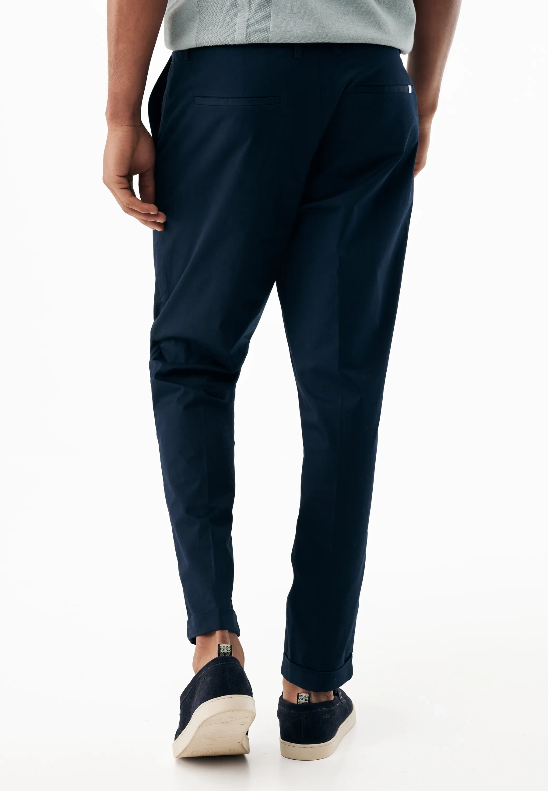 Poplin Broek Mid Navy