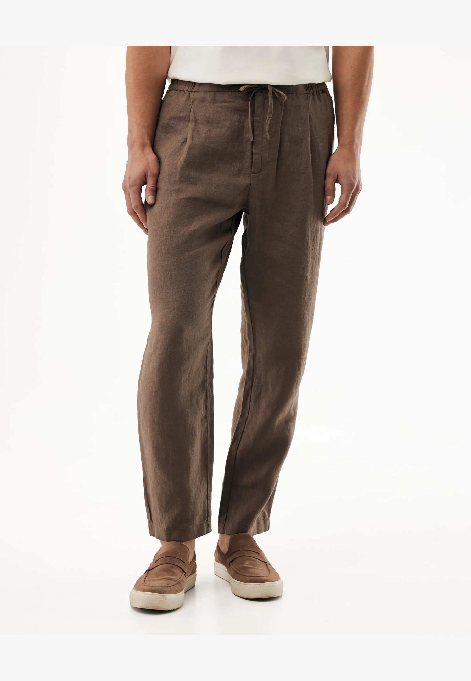 Linnen broek Middenbruin