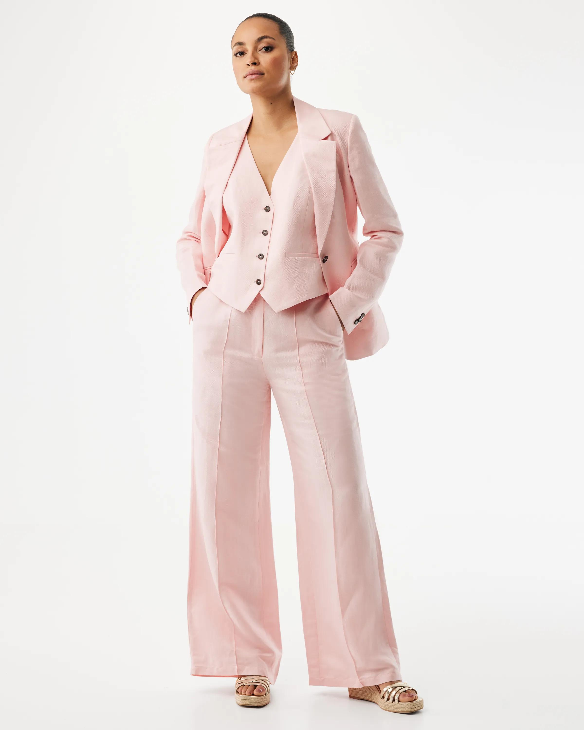 Linen Pants Wide Leg Light Pink