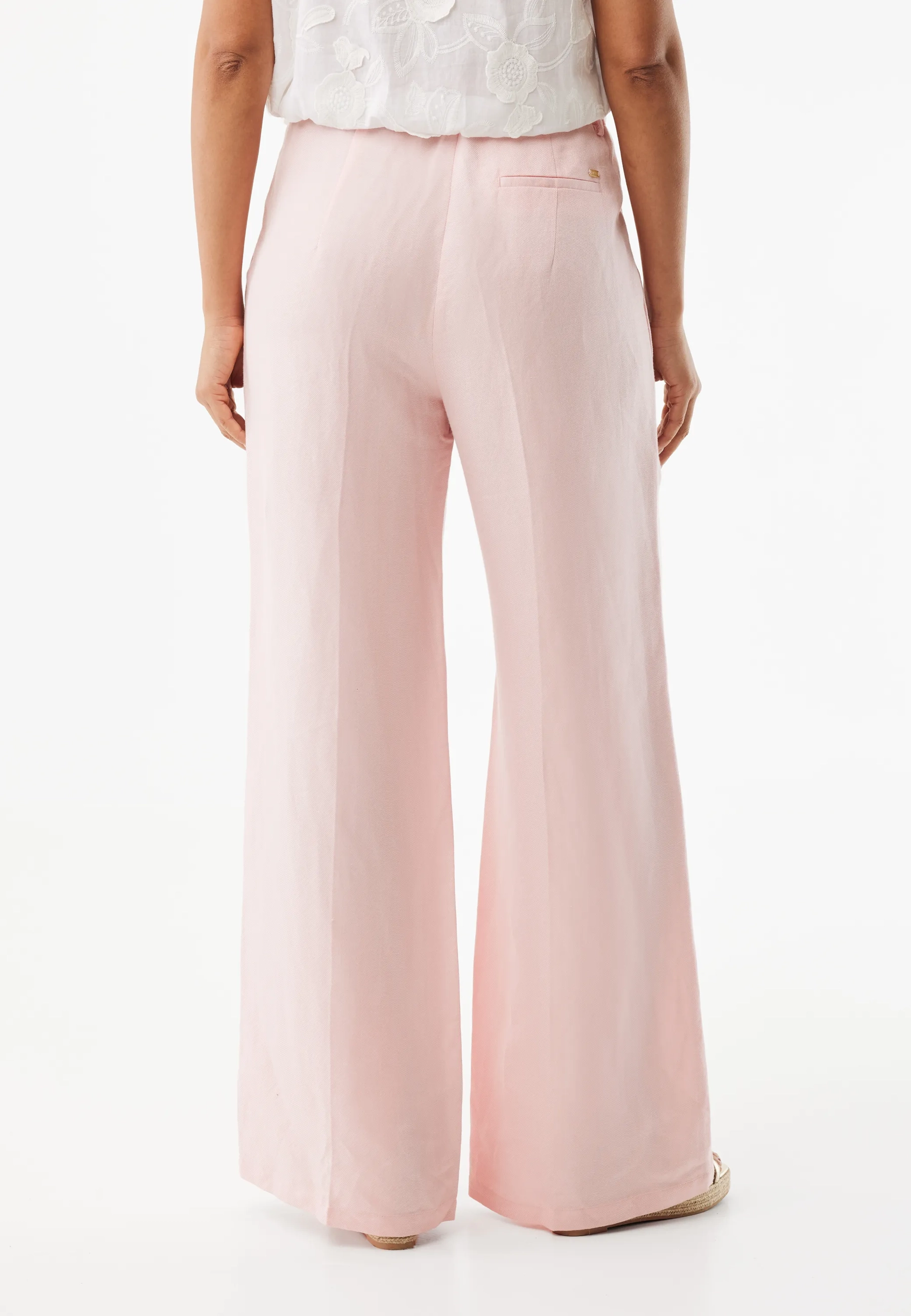 Linen Pants Wide Leg Light Pink