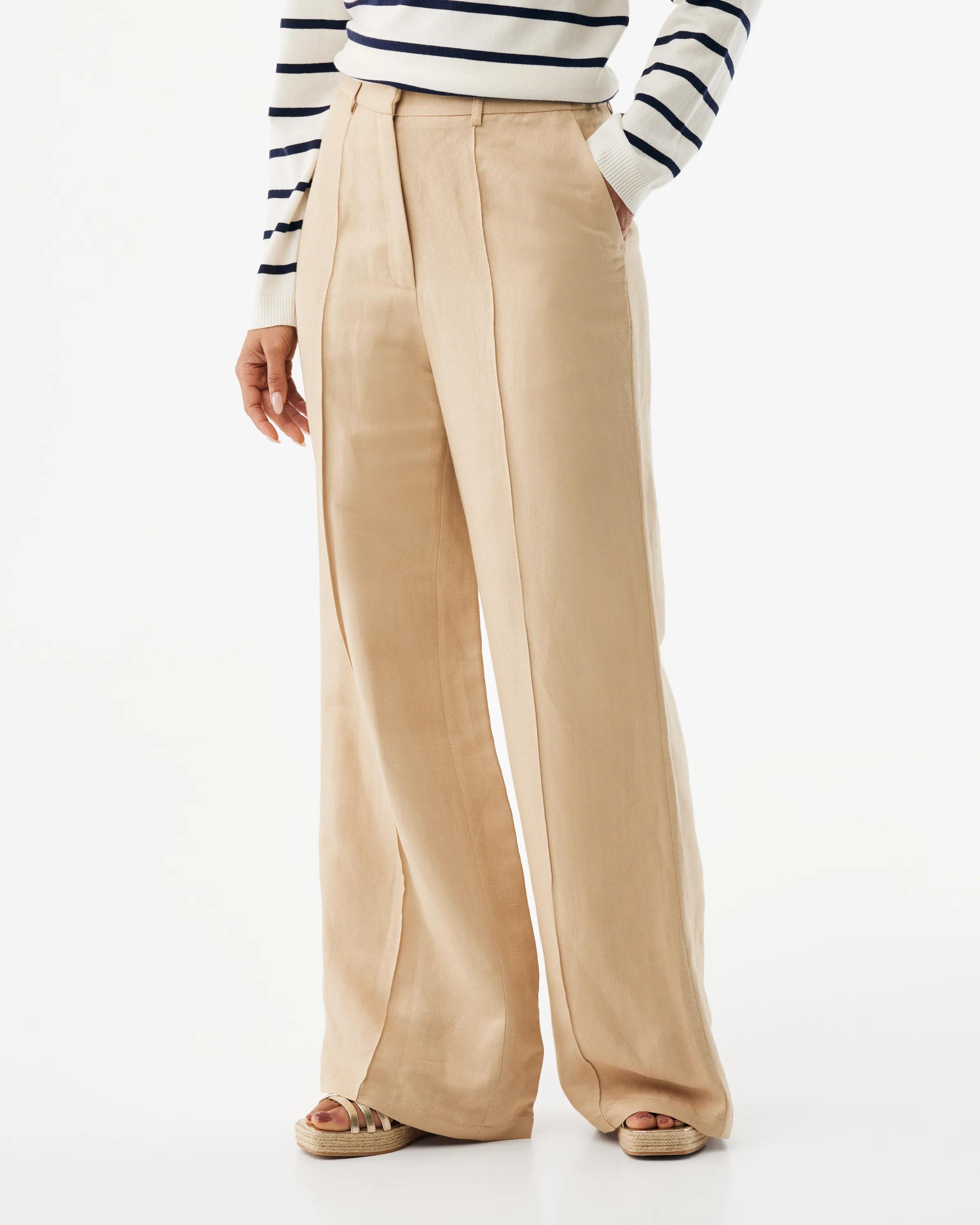Linen Pants Wide Leg Light Tan