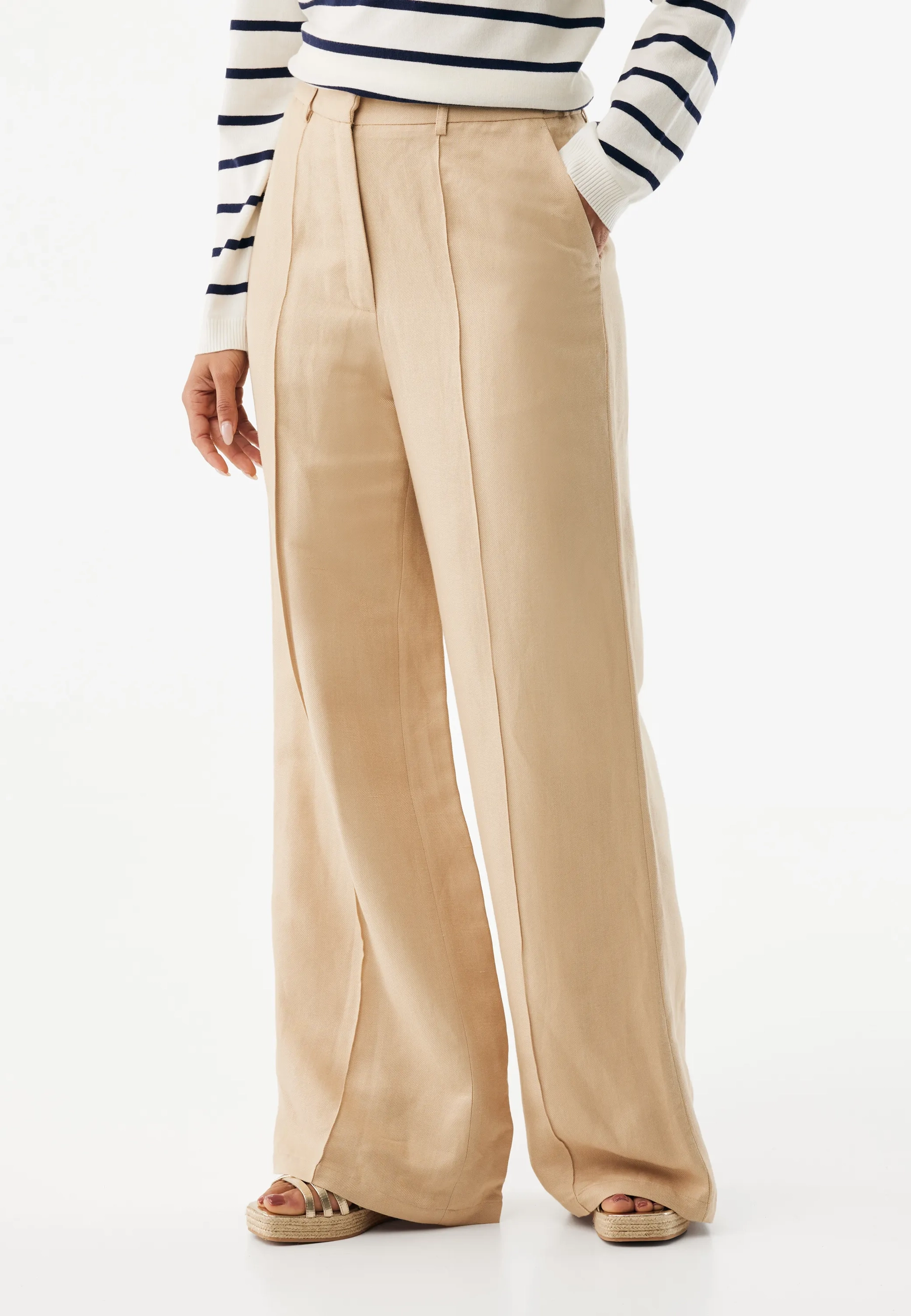 Linen Pants Wide Leg Light Tan