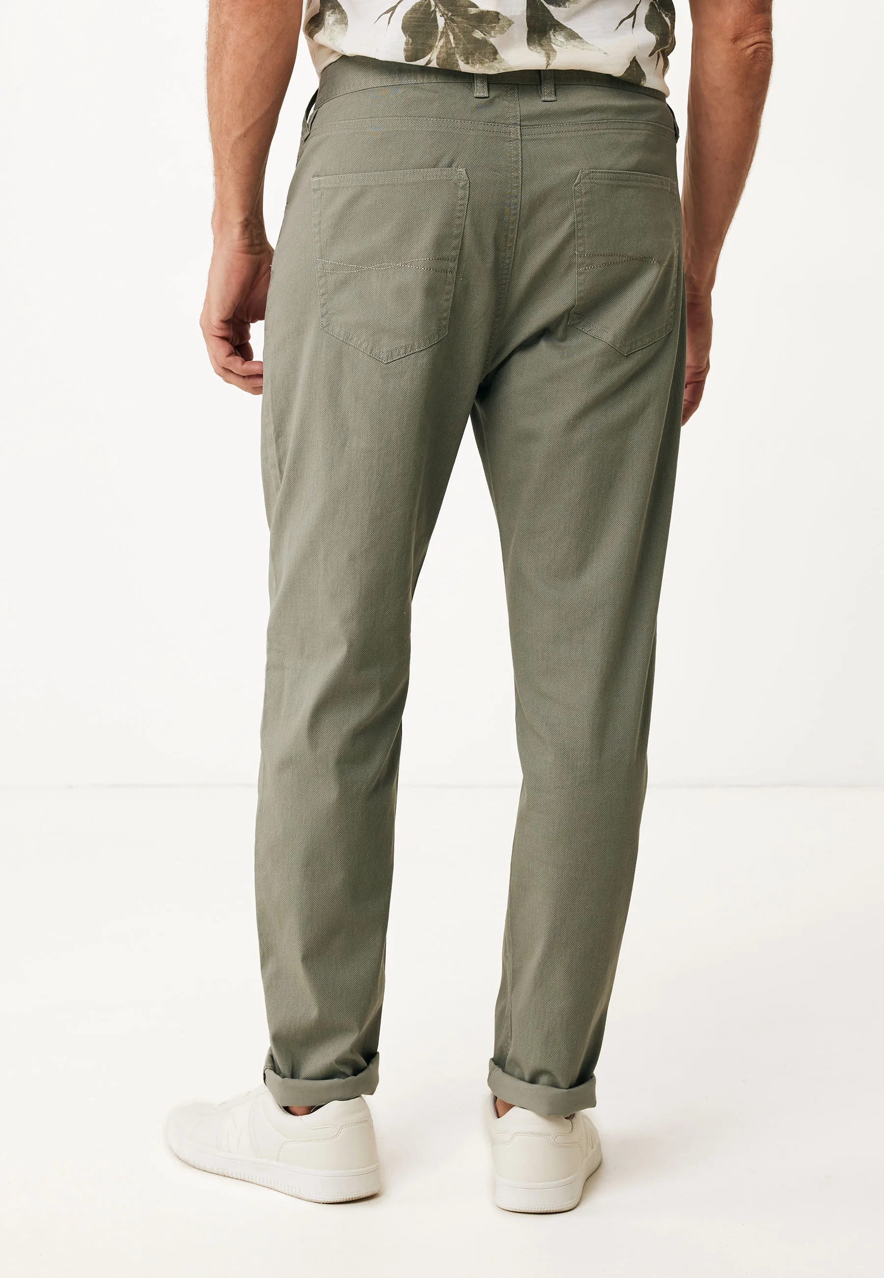 Allover Print Chino Pants Green Sage