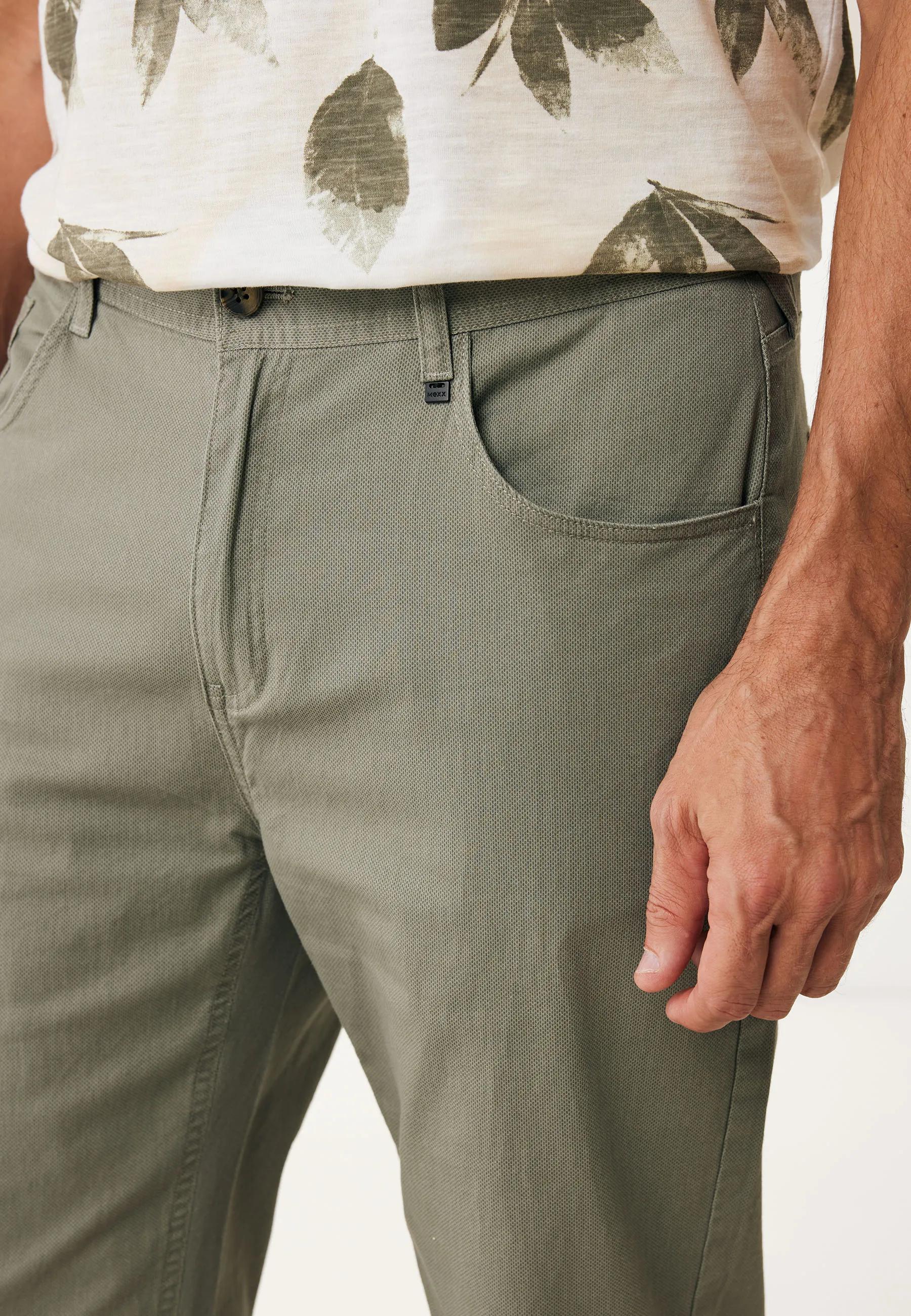 Allover-Print Chino-Hose Salbeigrün