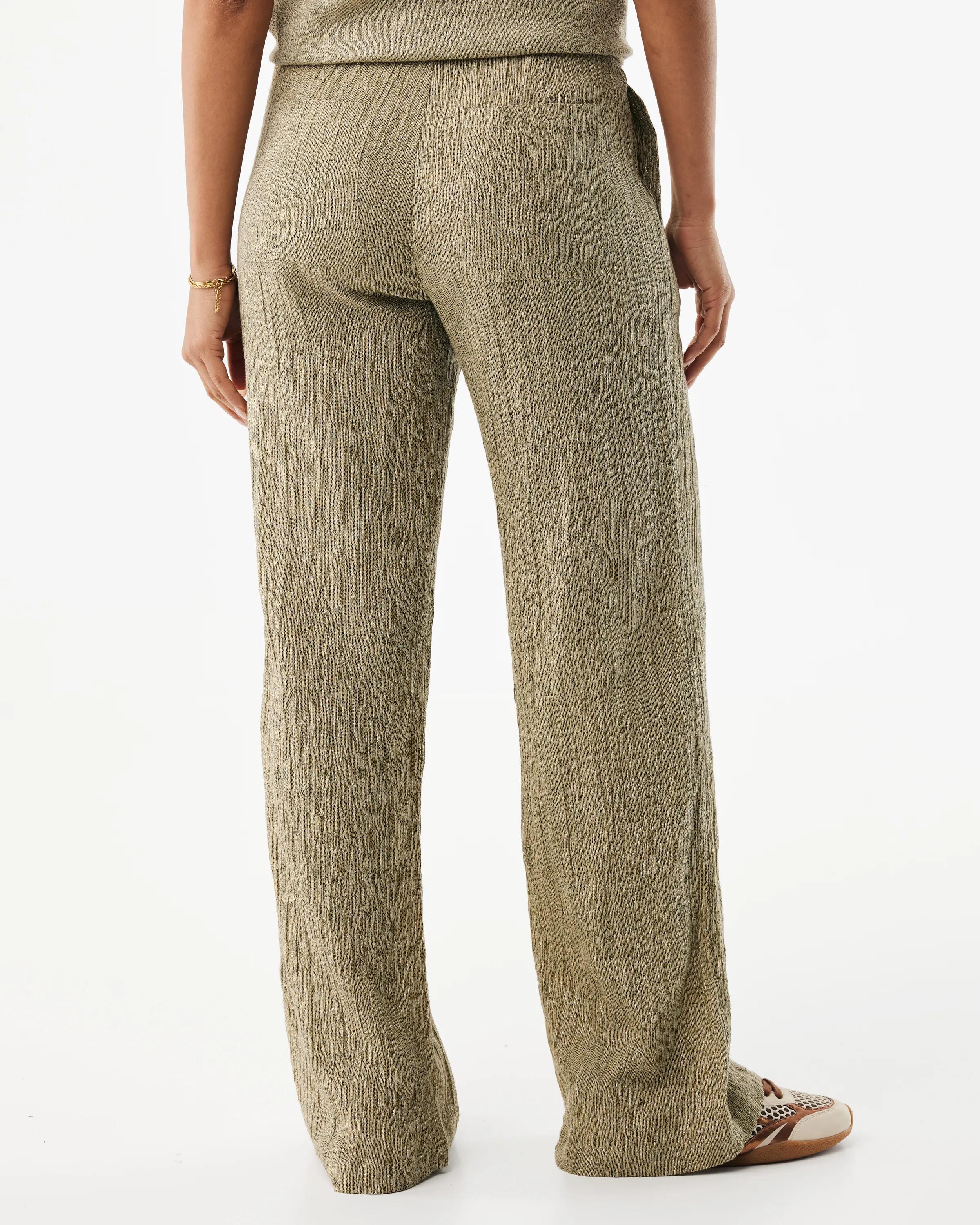 Crincle Pants Wide Leg Gold Glitter