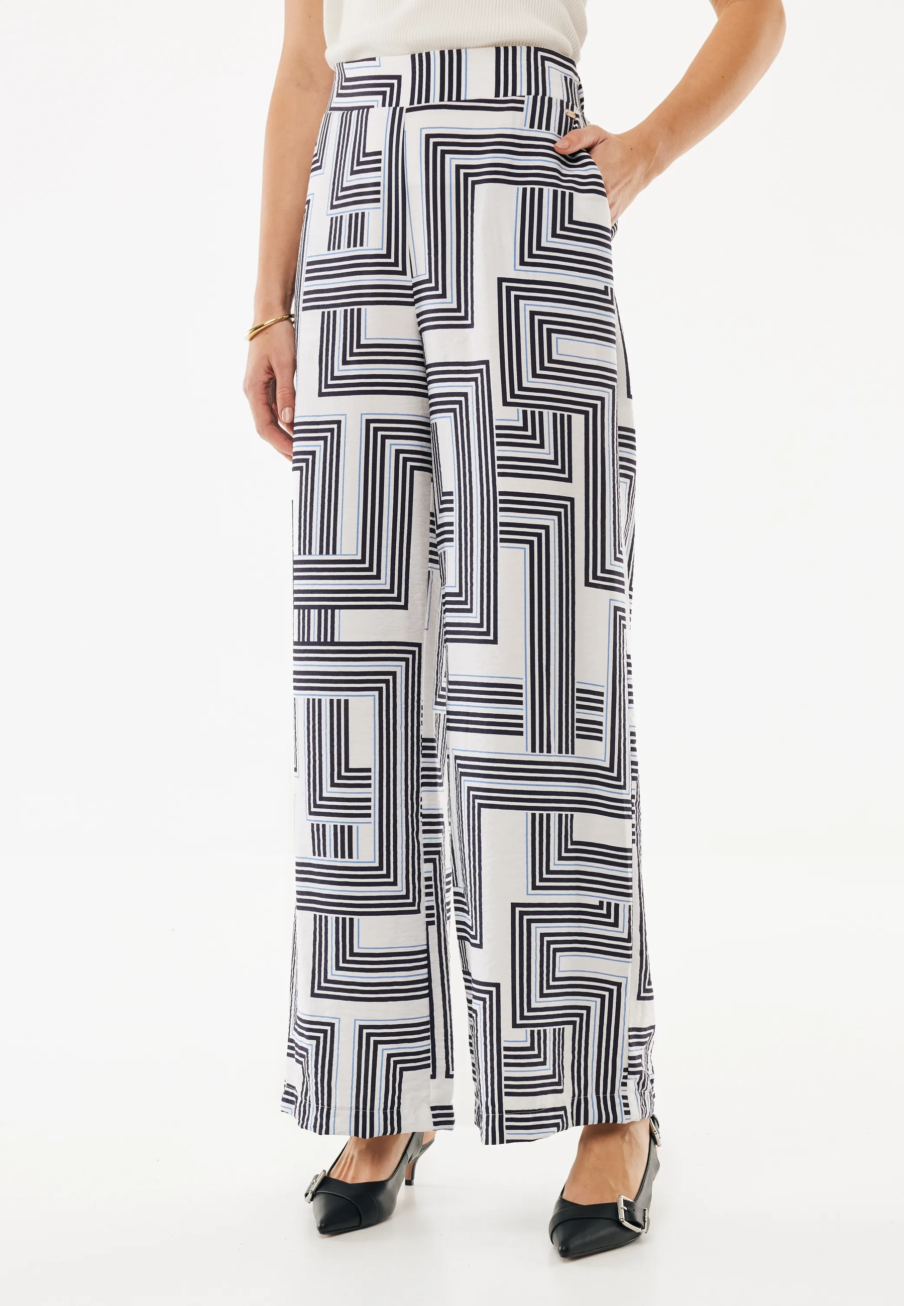 Geo Print Pants Wide Leg Multicolor