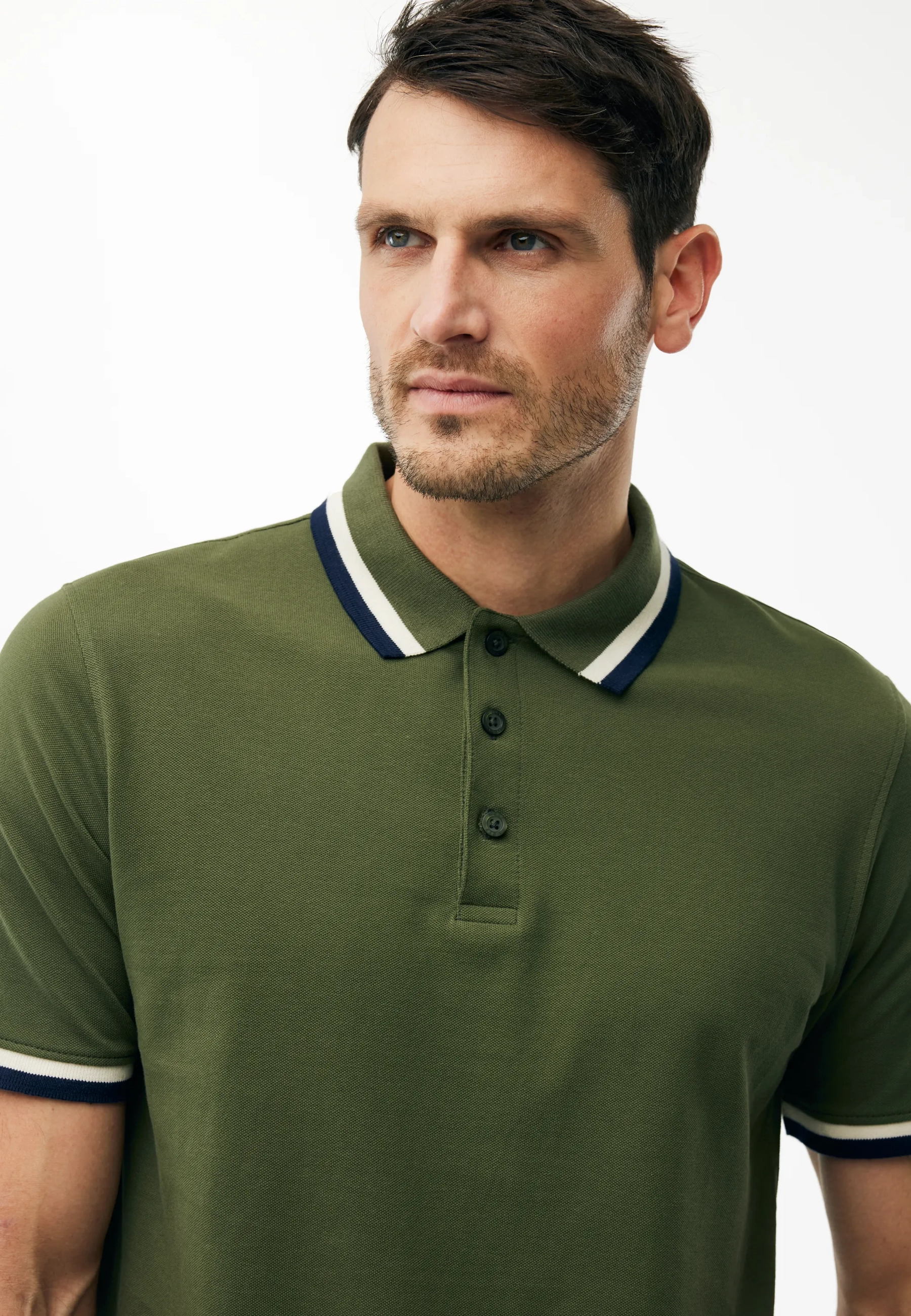 Toubkal Piqué Polo Met Contrastboord Groen