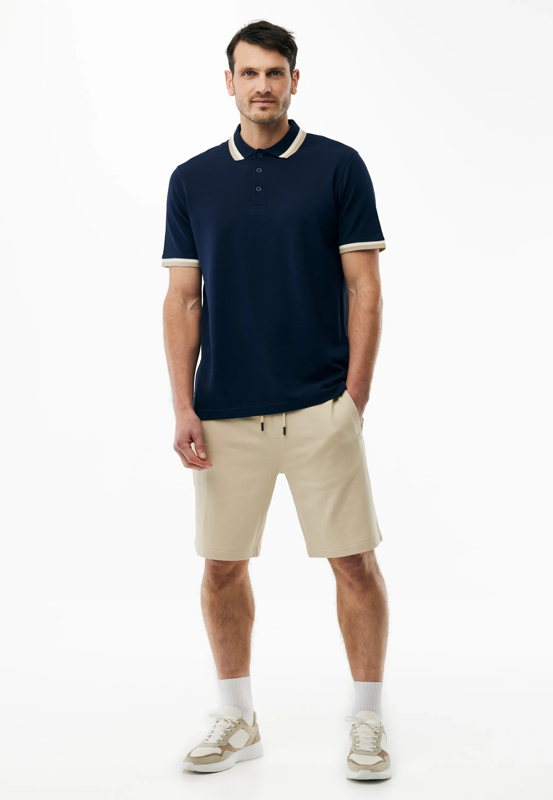 Toubkal Piqué Polo Met Contrastboord Mid Navy