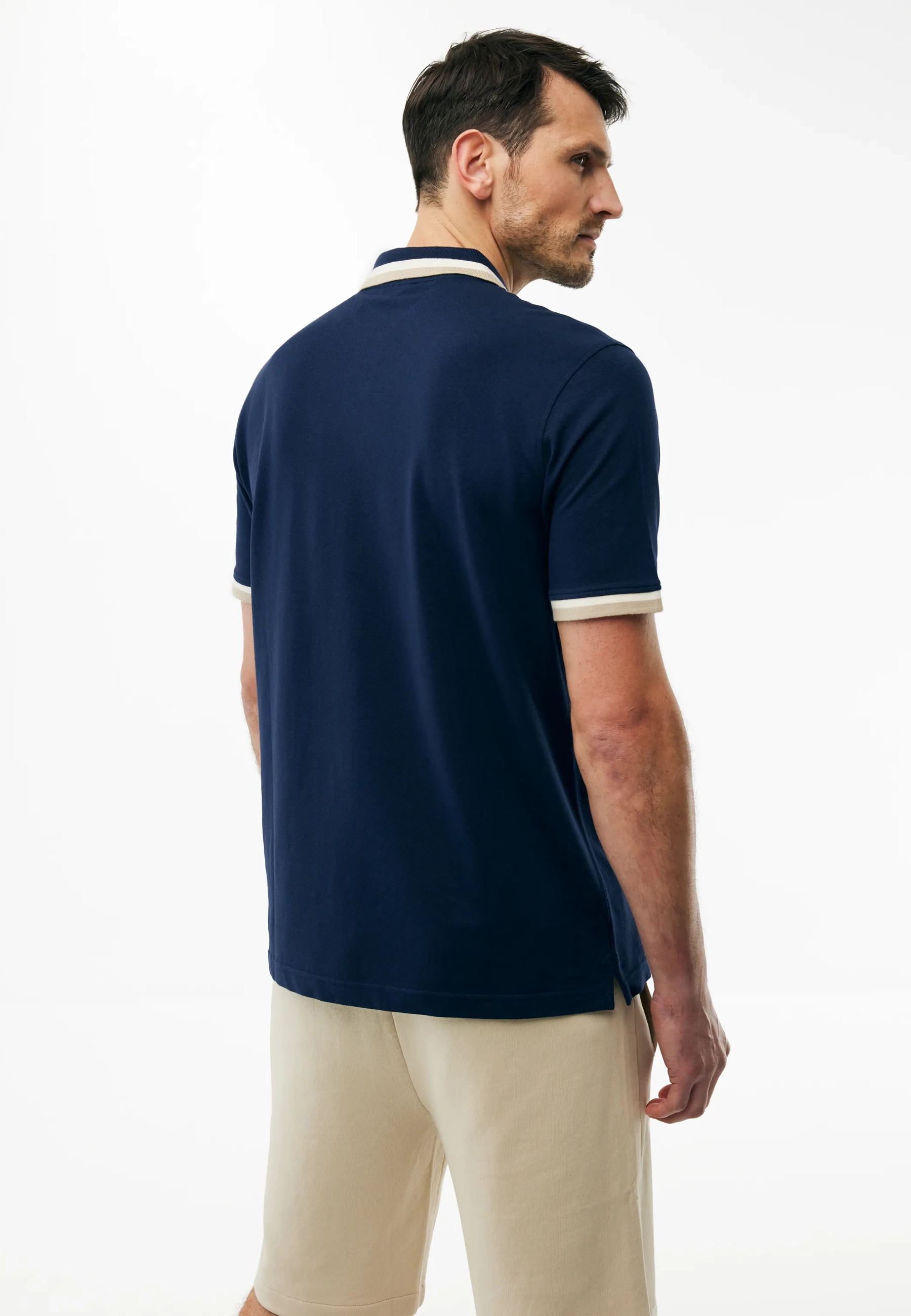 Toubkal Piqué Polo Met Contrastboord Mid Navy