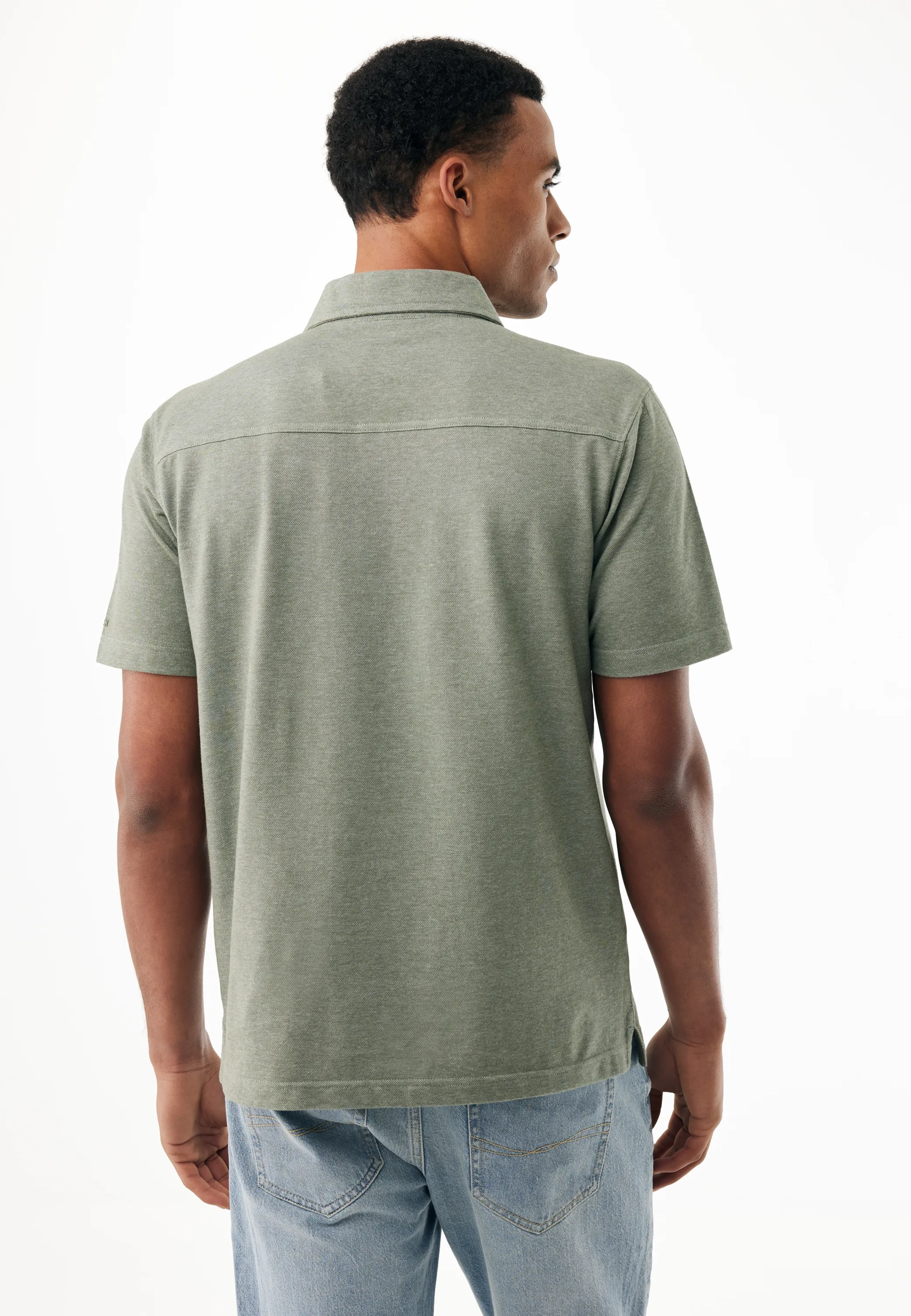 End On End Piqué Polo Faded Green