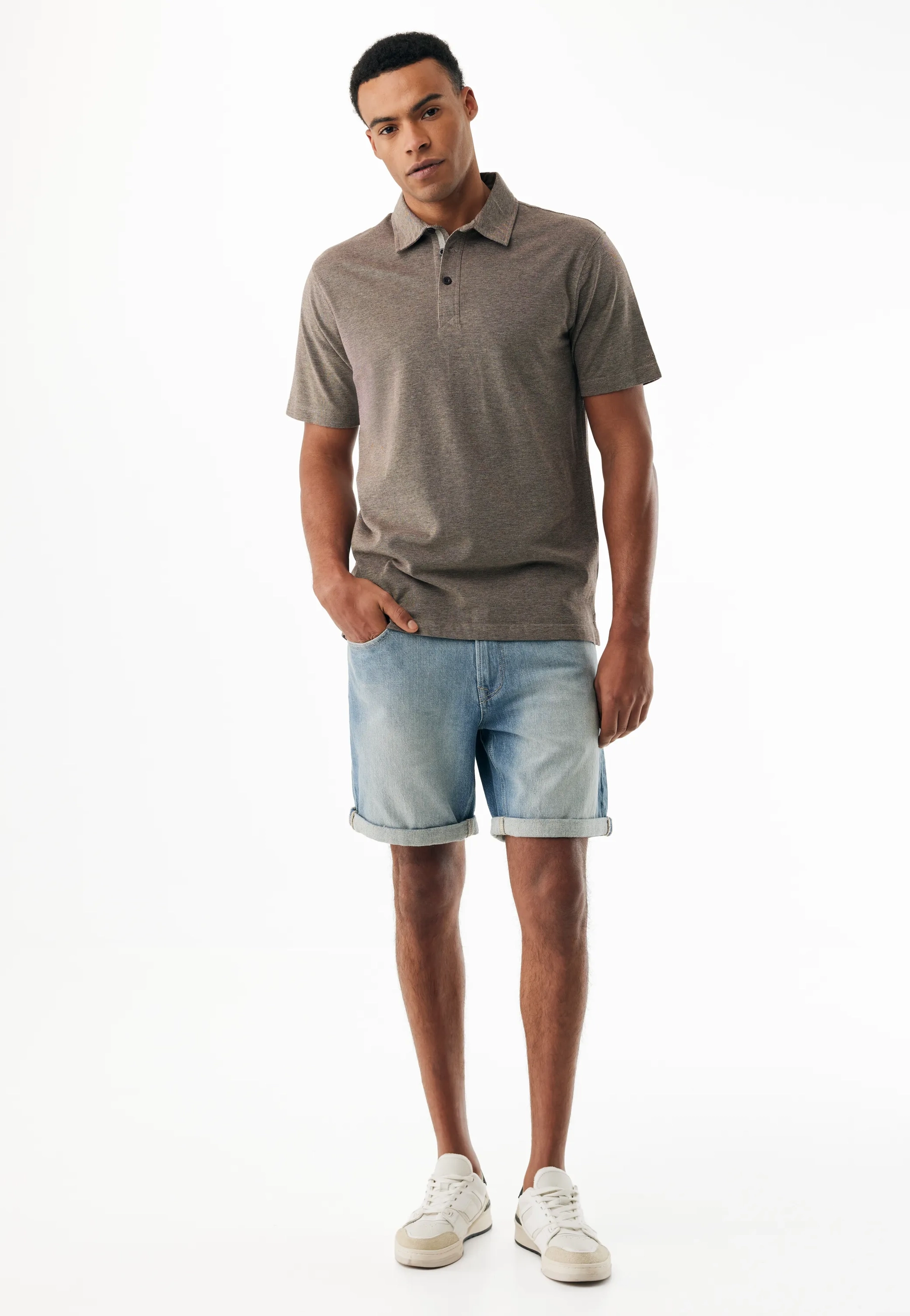 End On End Piqué Polo Donkerbruin 