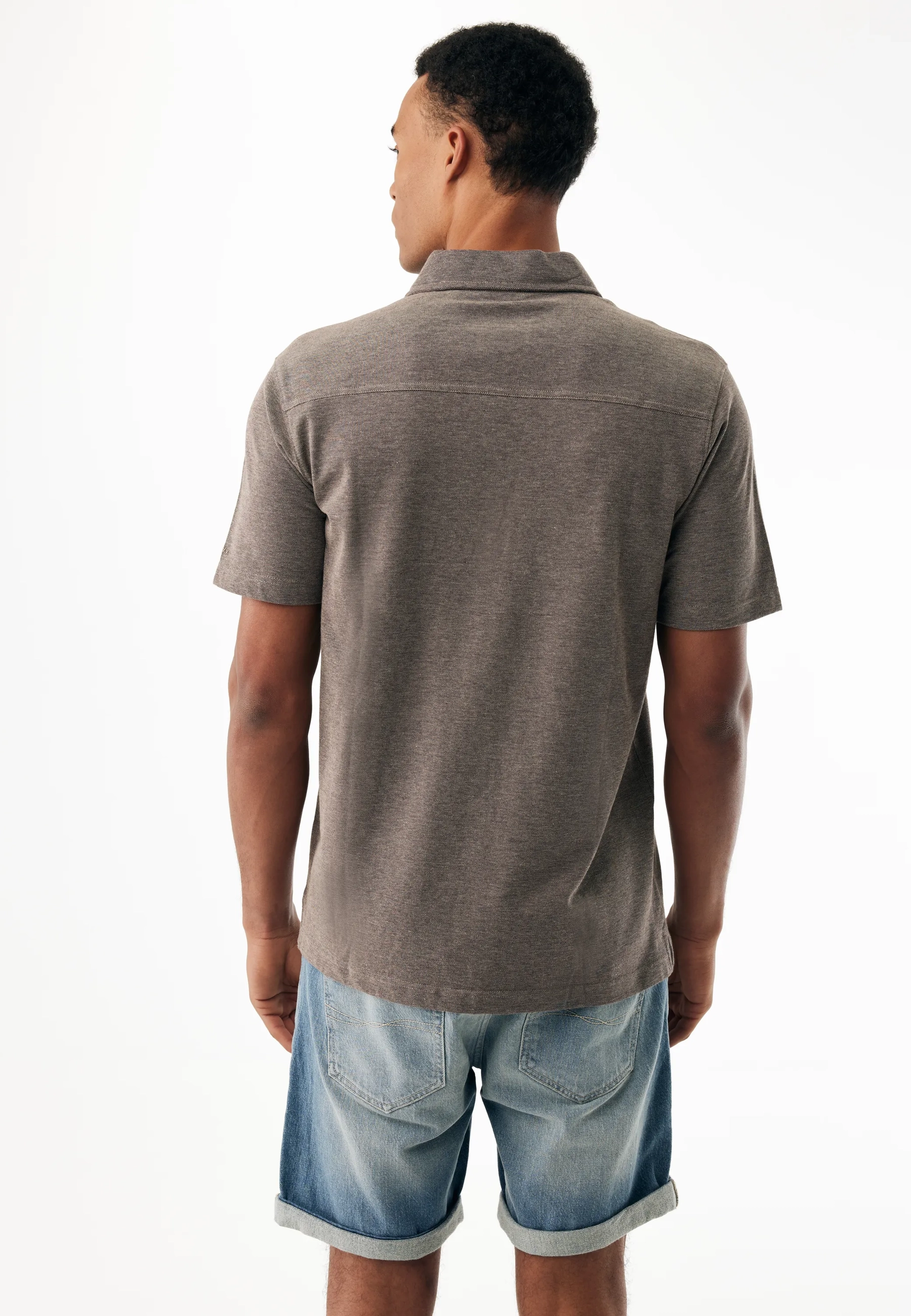 End On End Piqué Polo Donkerbruin 