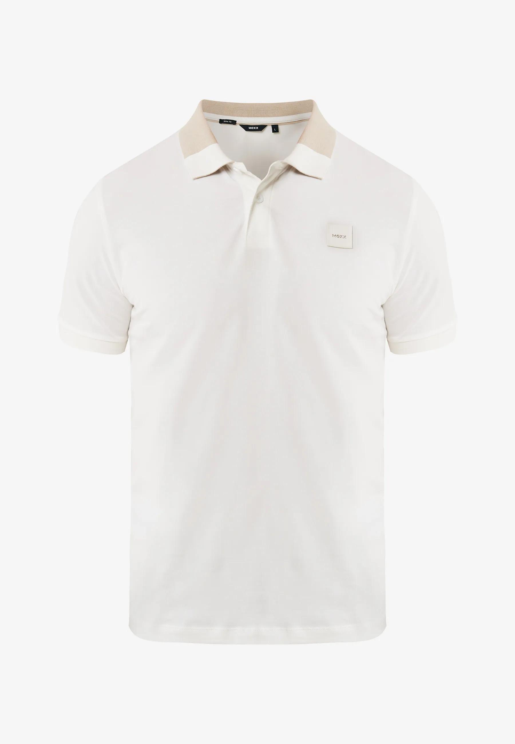 Colorblock polo slim fit Gebroken wit