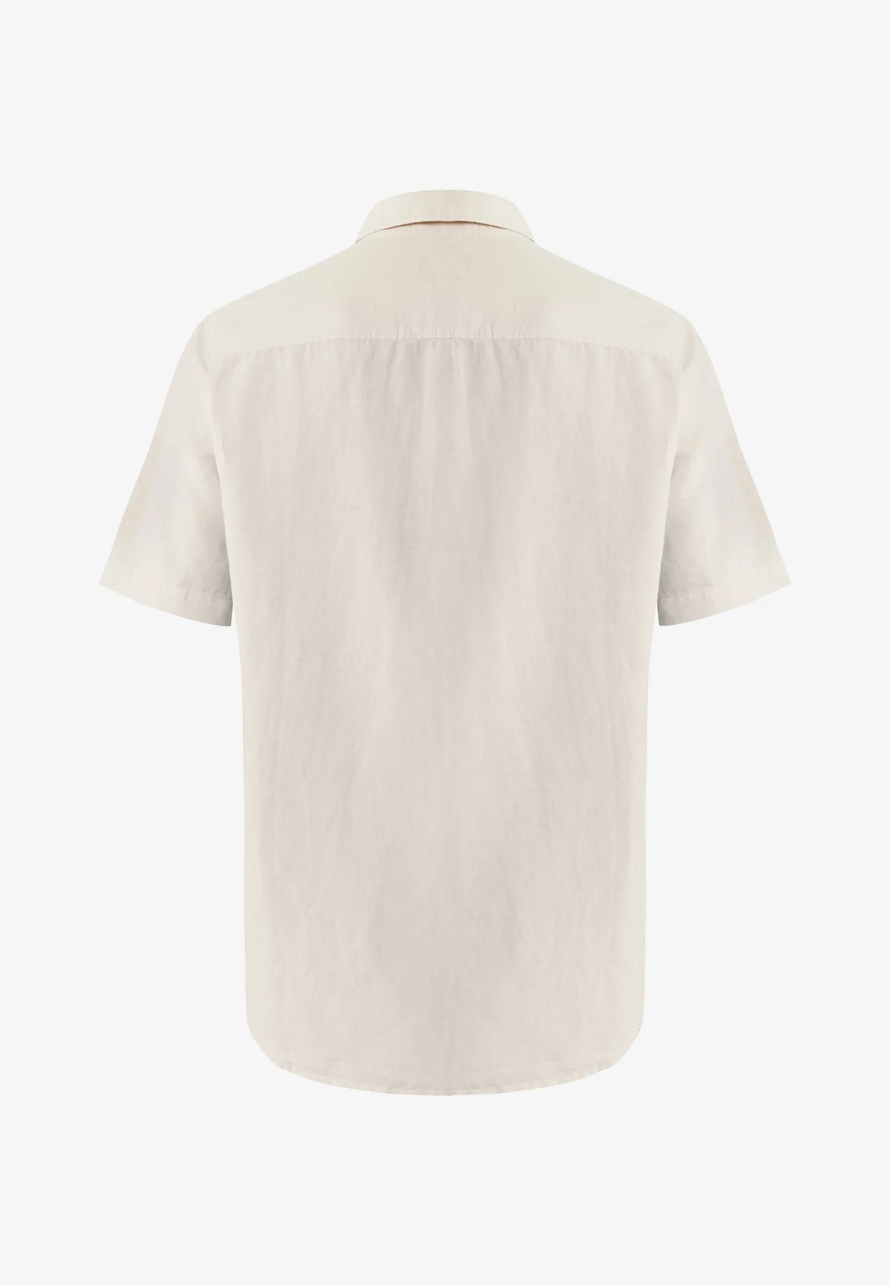 Brandon Basic Linen Shirt Short Sleeve Greyish Sand