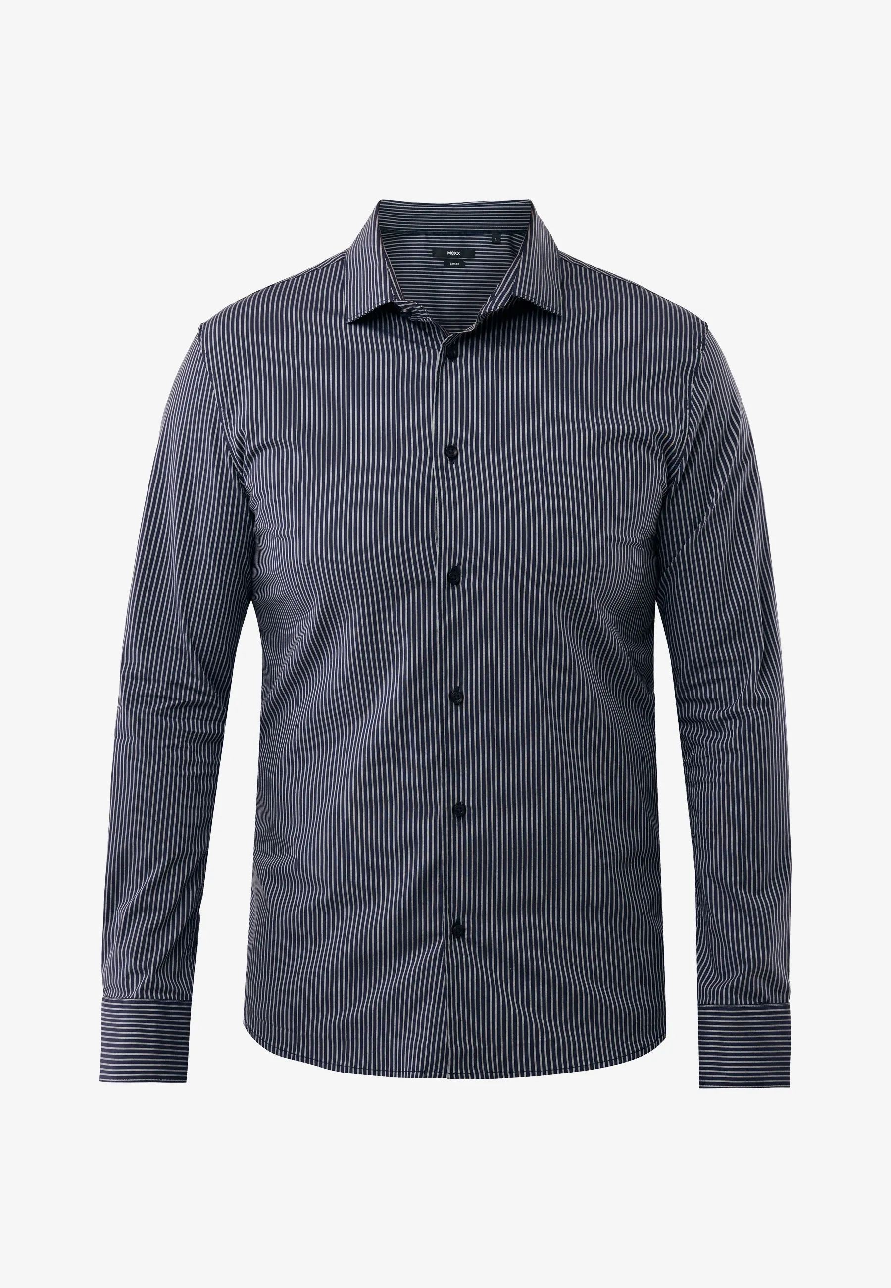 Aneto striped easy iron overhemd Blue indigo