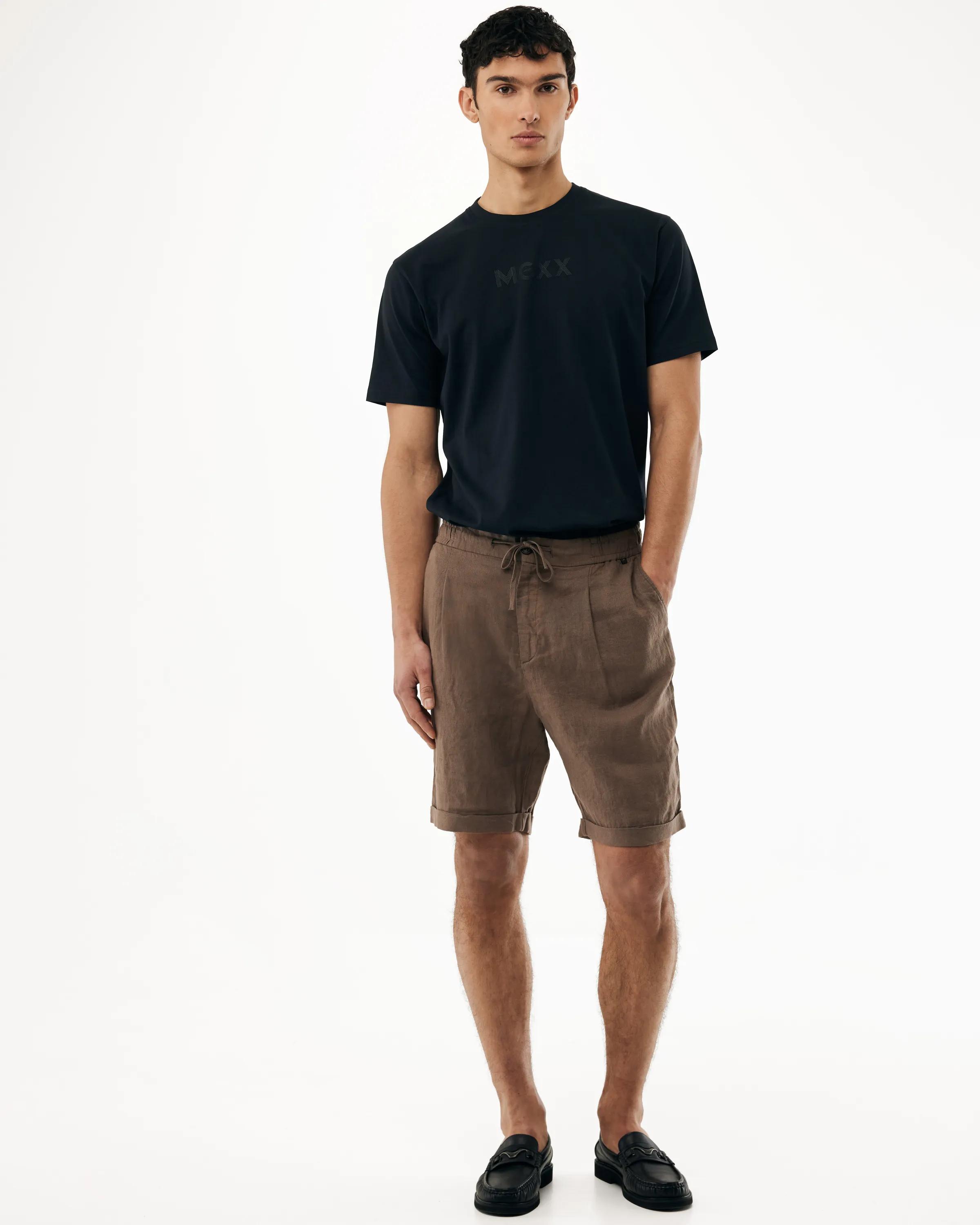 Leinen-Shorts Mittelbraun