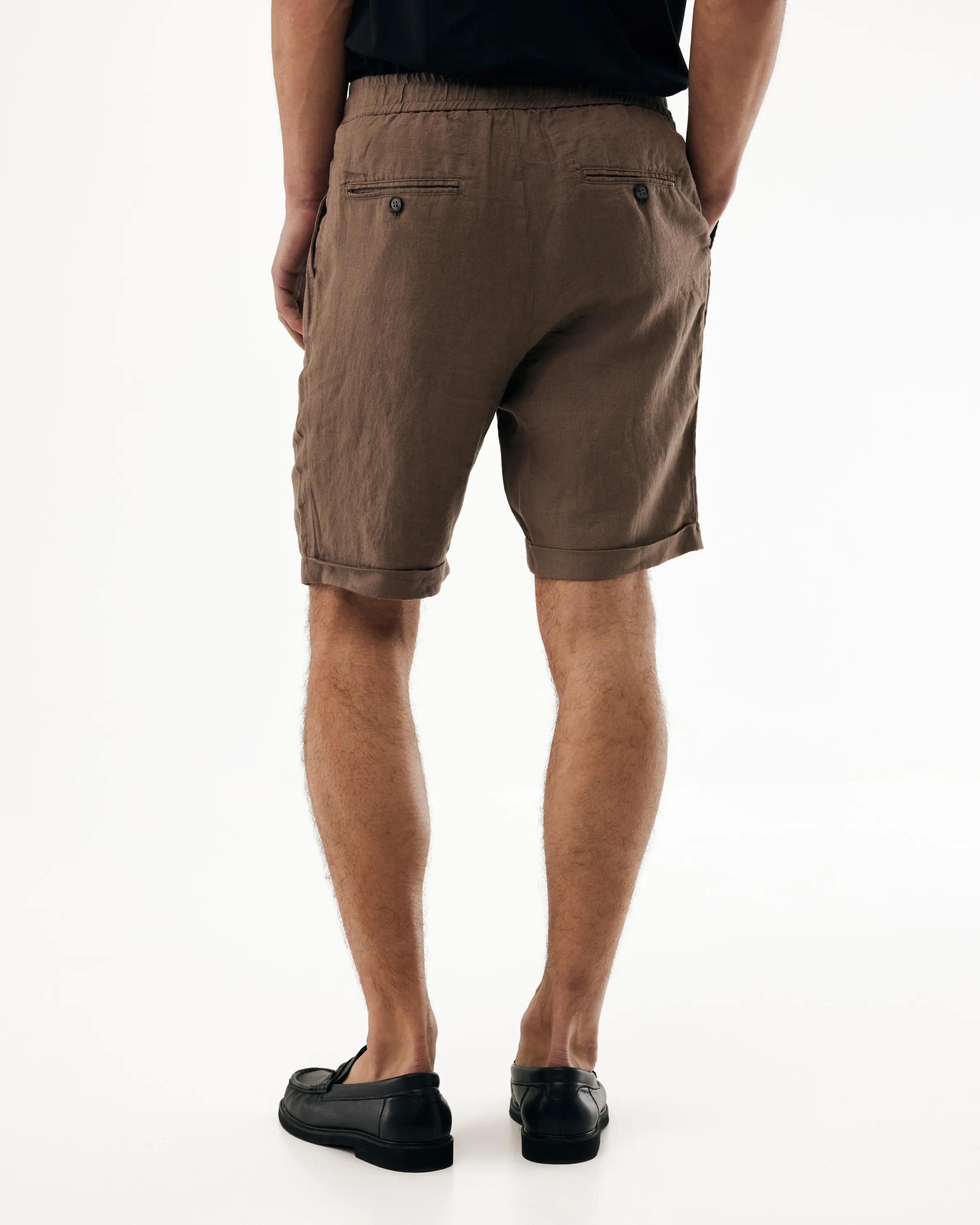 Leinen-Shorts Mittelbraun